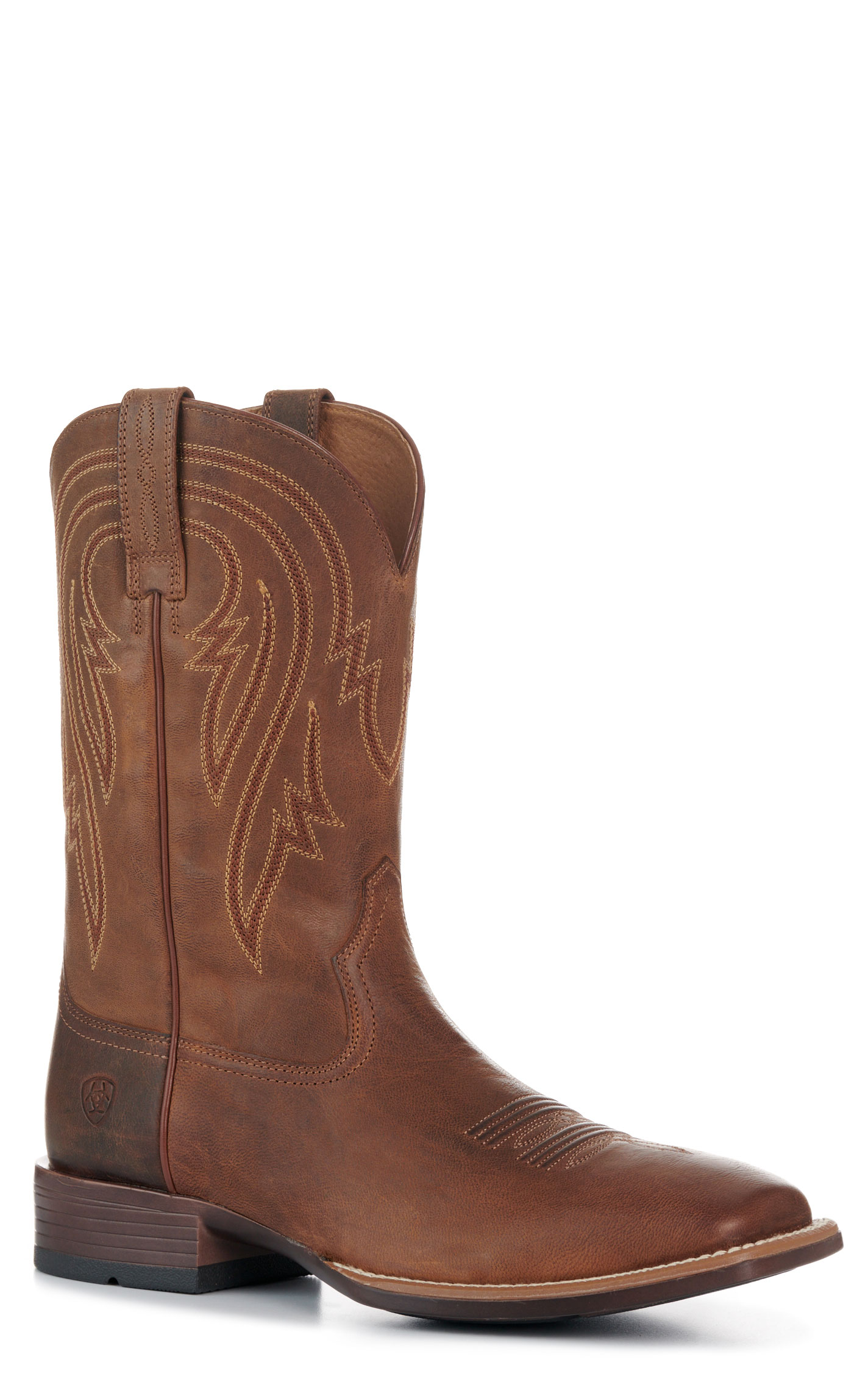 Ariat Men’s Plano Woody Tan Bantamweight Wide Square Toe Cowboy Boots - Image 1