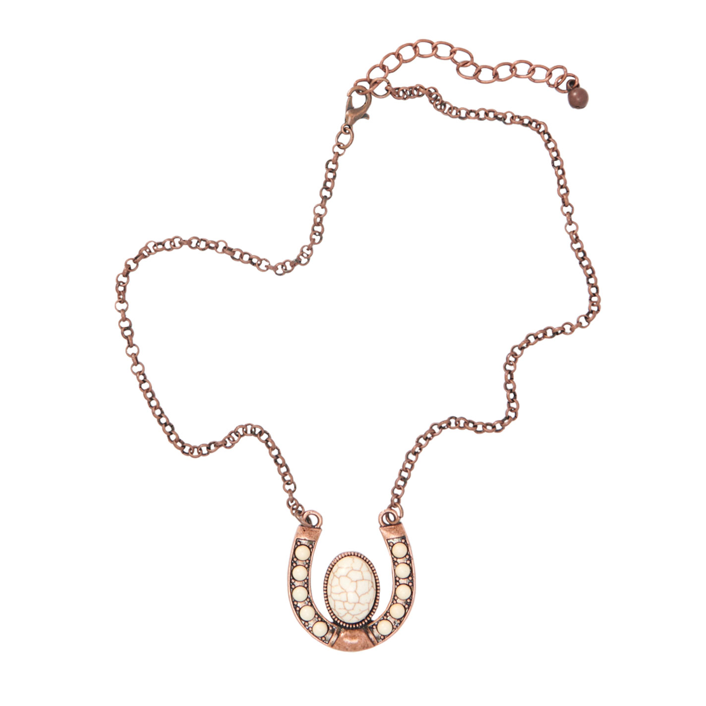 Southern Grace Copper & Cream Horseshoe Necklace - Image 2