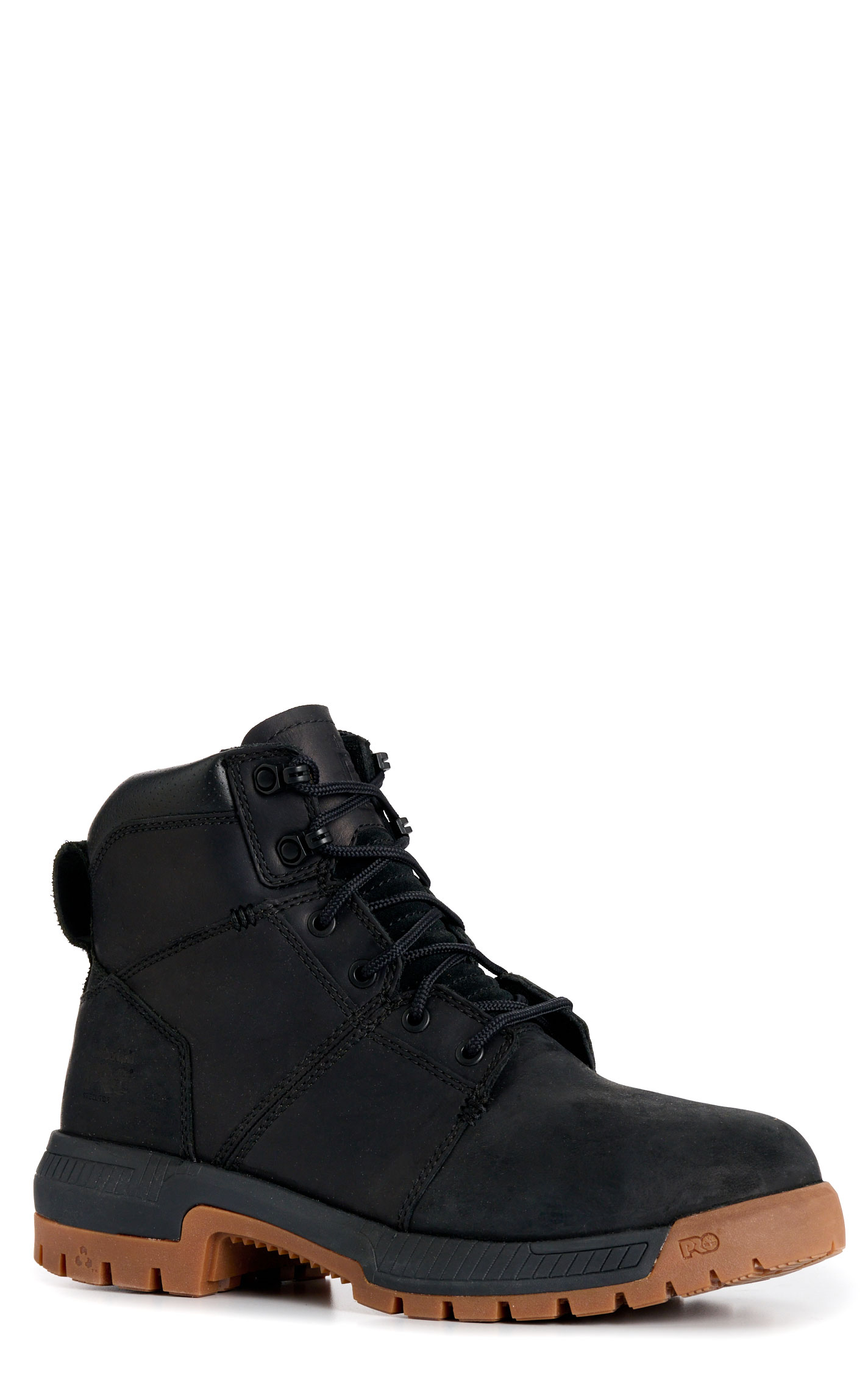 Timberland Pro Men's Montauk Black Round Steel Toe Lace Up Work Boots - Image 1