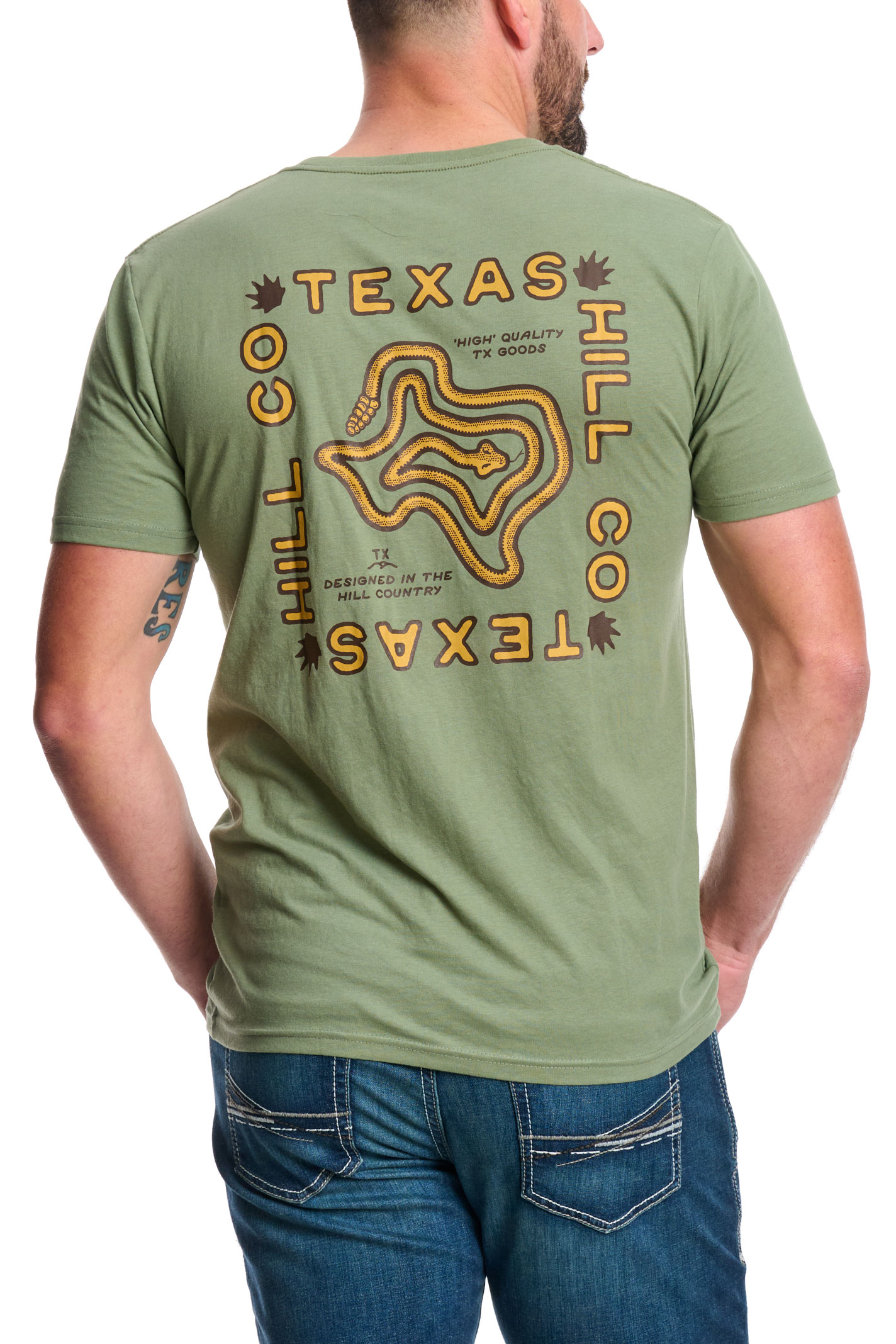 Texas Hill Country Provisions Men's Sage Texas Rattler T-Shirt - Image 1