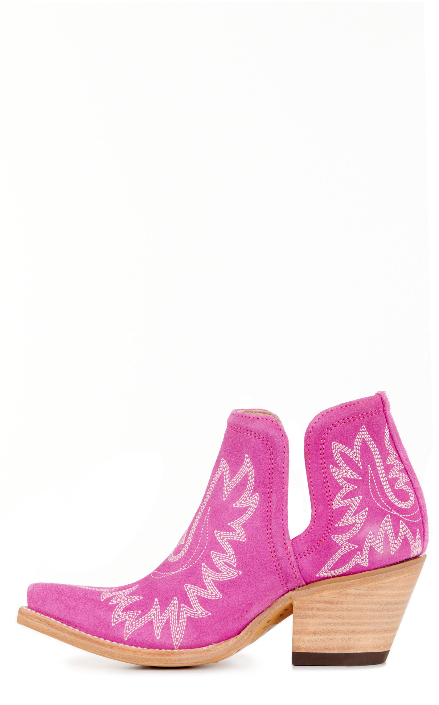 Ariat Women's Dixon Haute Pink Suede Snip Toe Cowboy Booties - Image 1