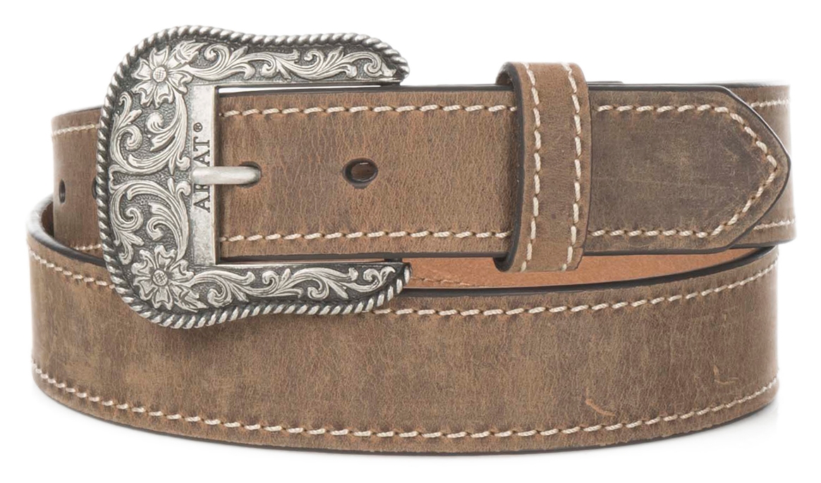 Ariat Women's Brown with Heavy Stitching and Limited Edition Buckle Belt - Image 1
