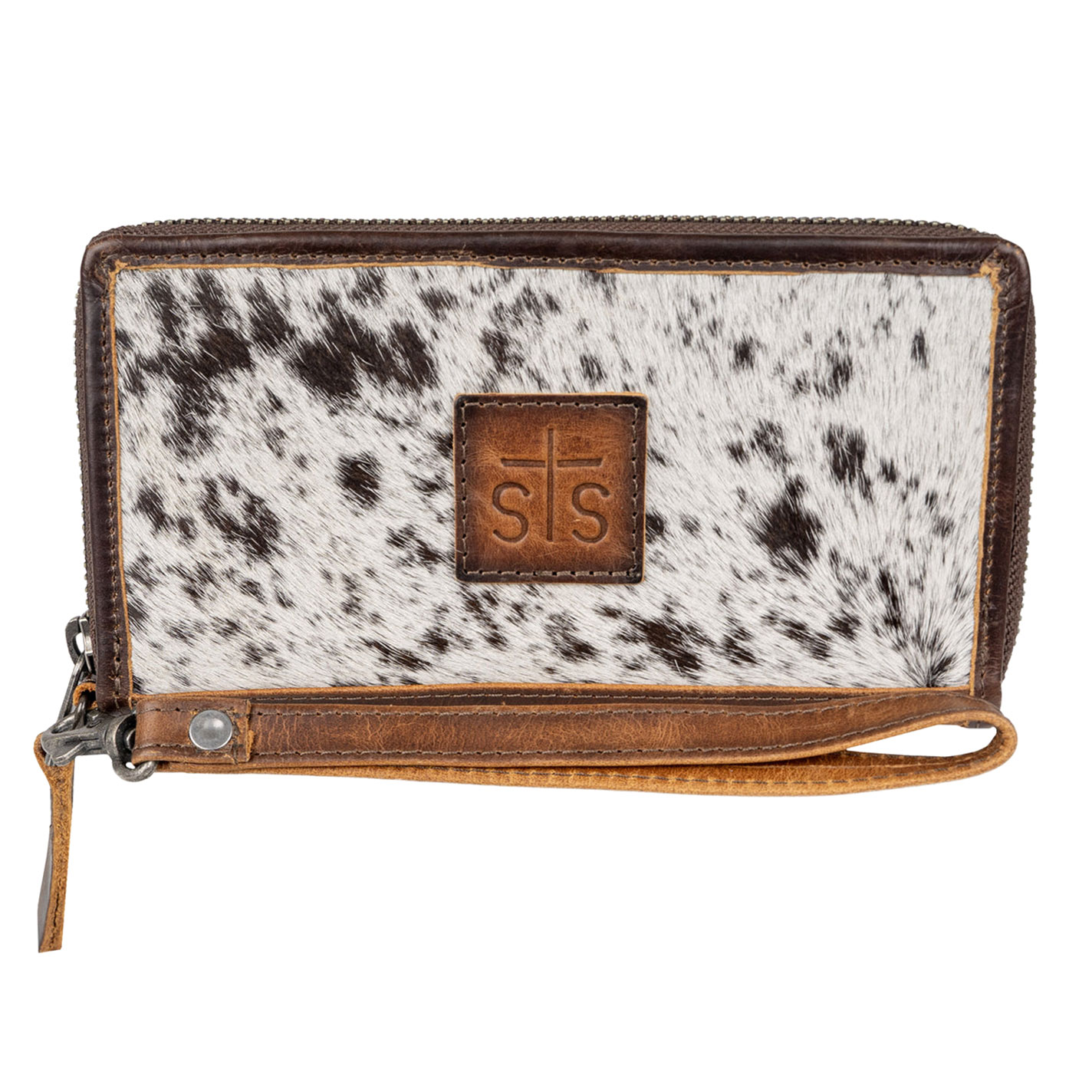 STS Vaquero Brown & White Cowhide Bifold Wallet - Image 1