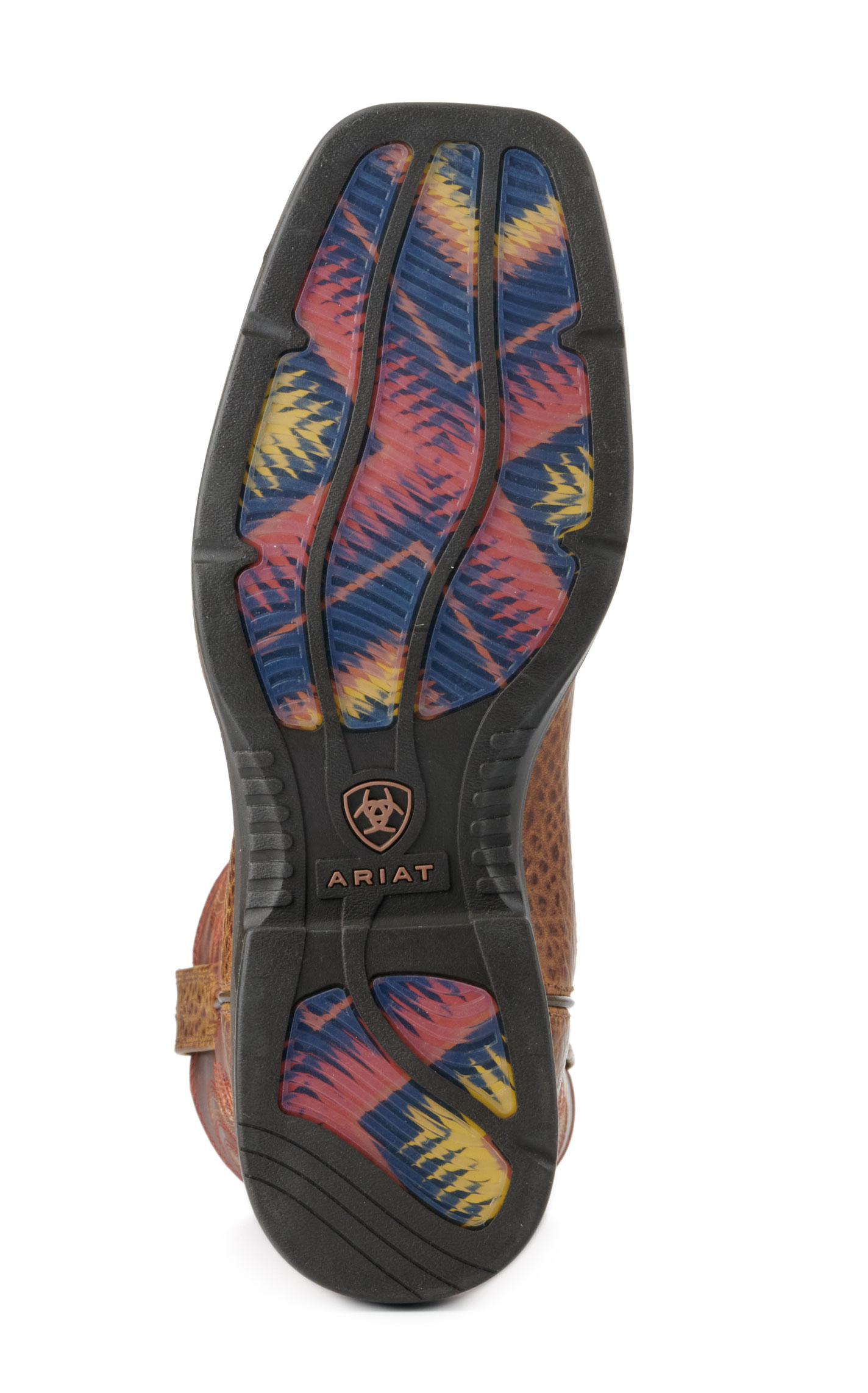 Ariat Men's Ridgeback Orange Rust and Tan Wide Square Toe Cowboy Boots - Image 1