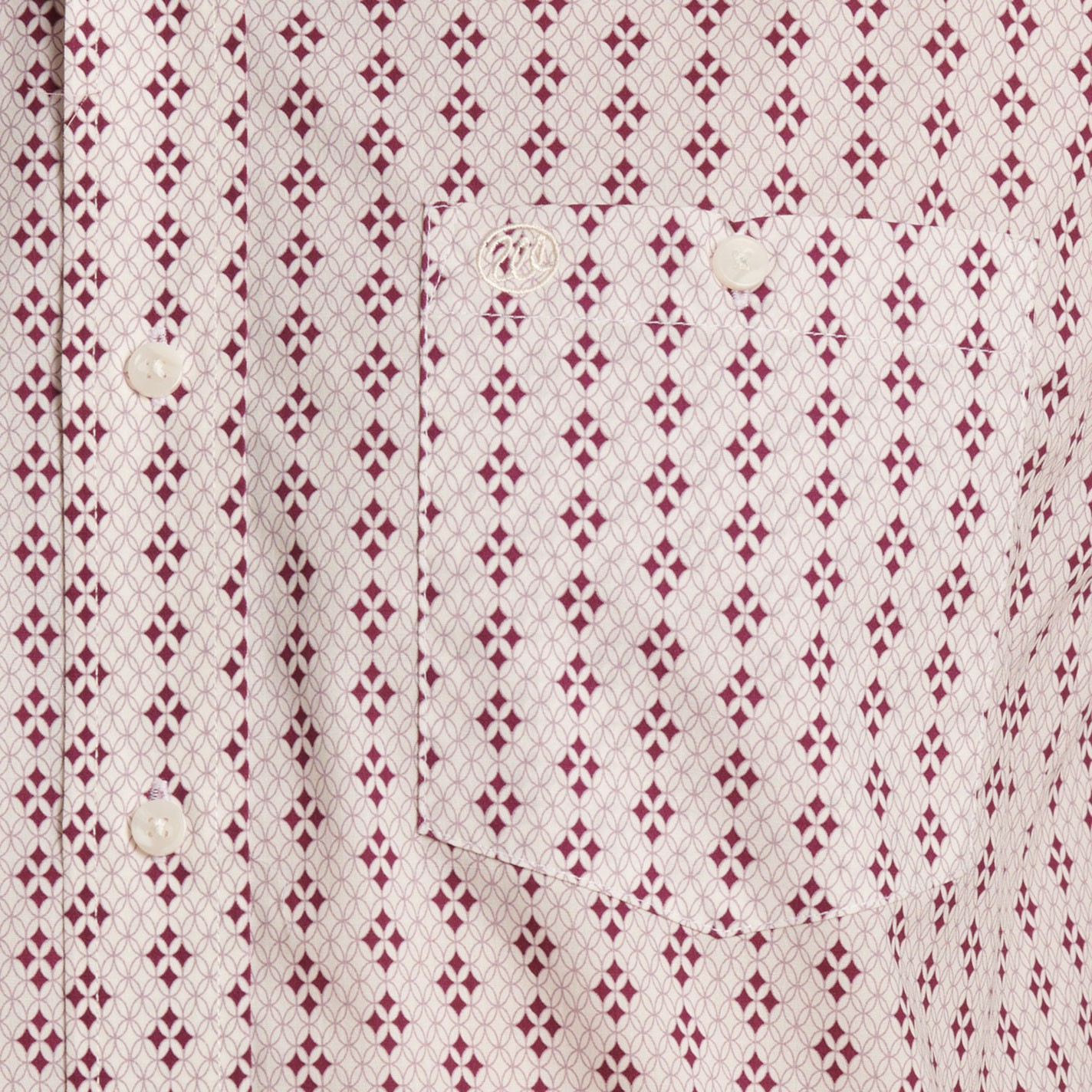 Wrangler Men's Burgundy Diamond Geo Classic Western Shirt - Image 2