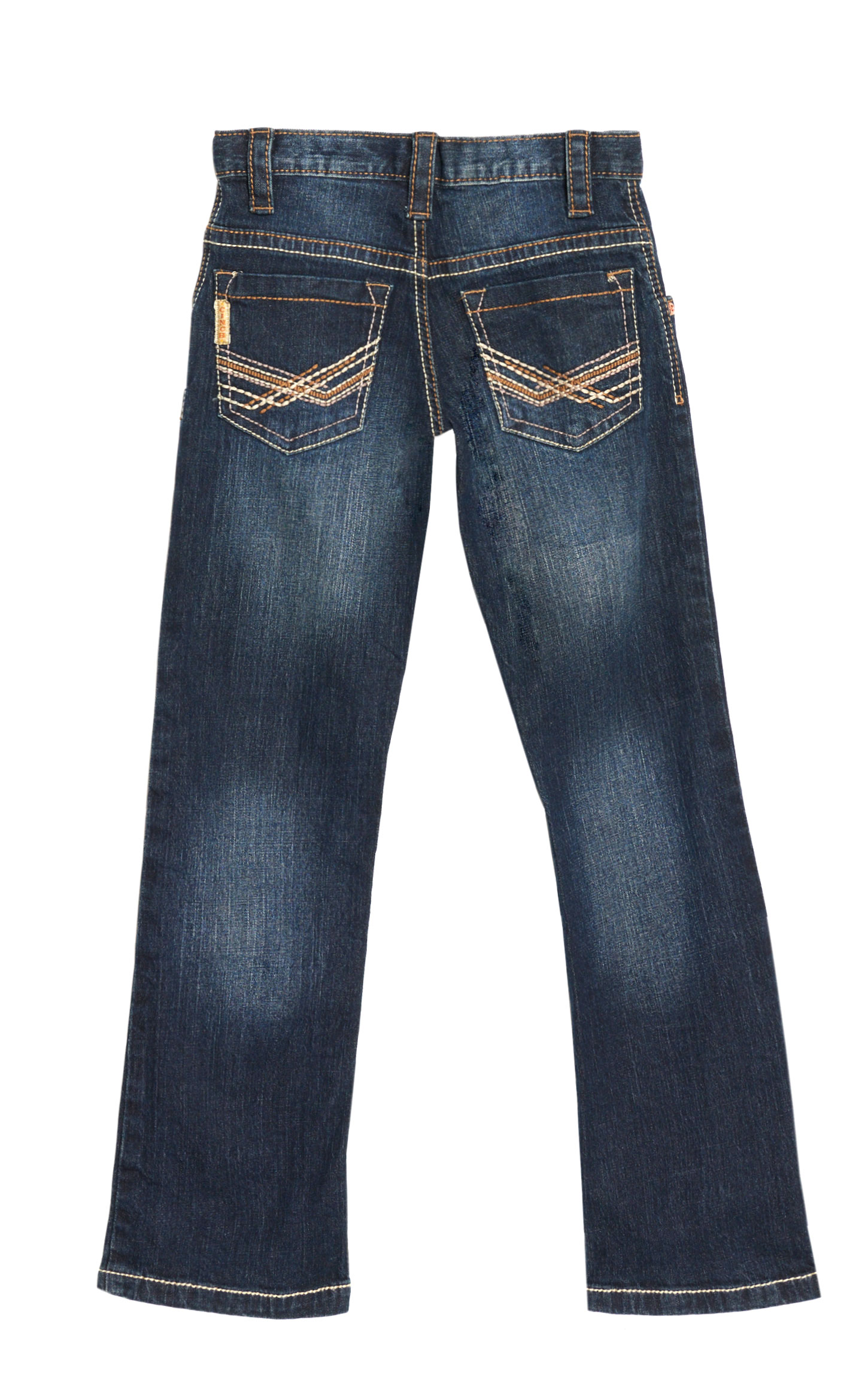 Cinch Boy's Dark Wash Mid Rise Embroidered Back Pockets Relaxed Fit Arena Flex Bootcut Jeans (8-18) - Image 1