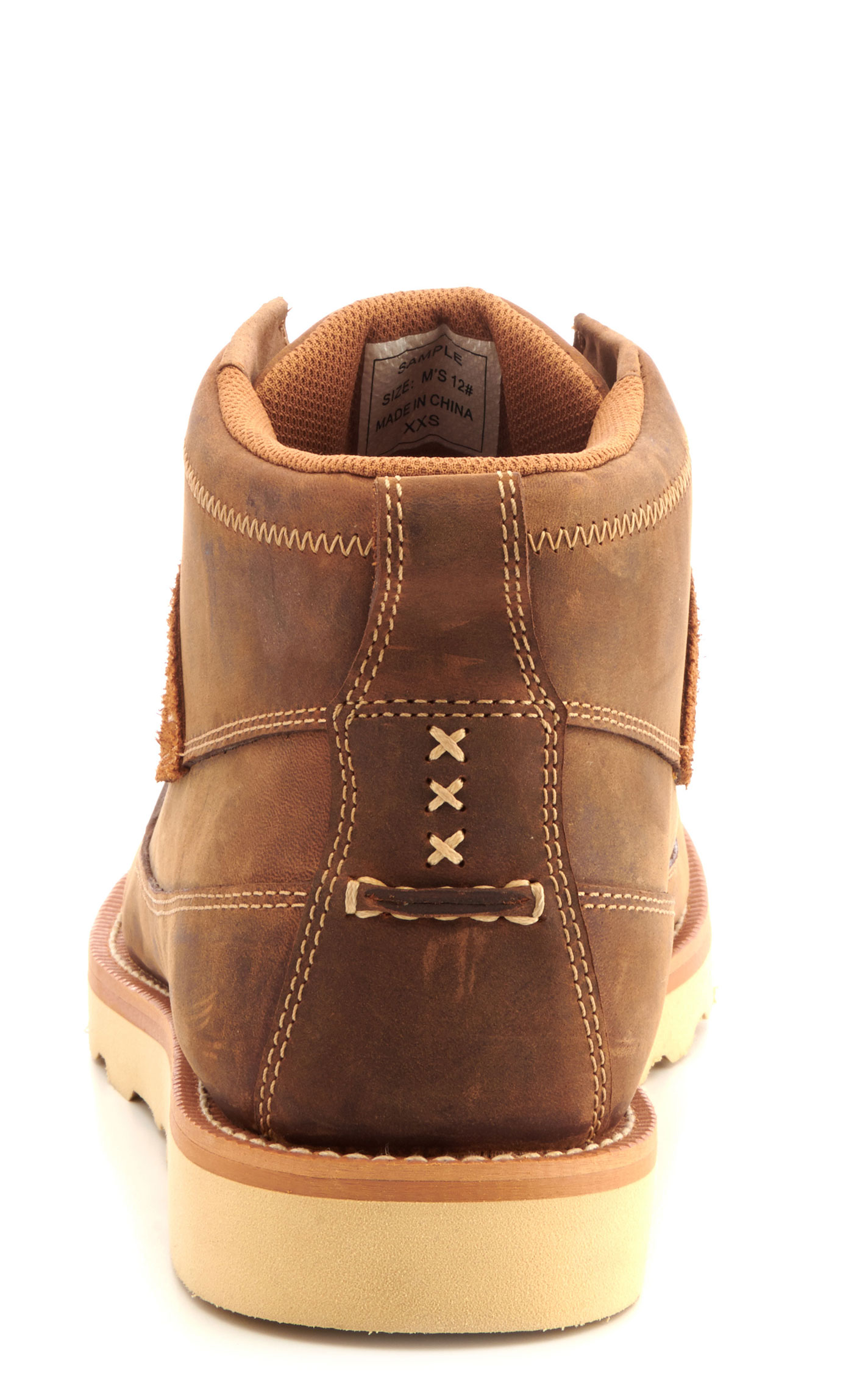 Twisted X Men's Brown Oiled Saddle Crepe Wedge Steel Toe Lace Up Casual Work Shoe - Image 1
