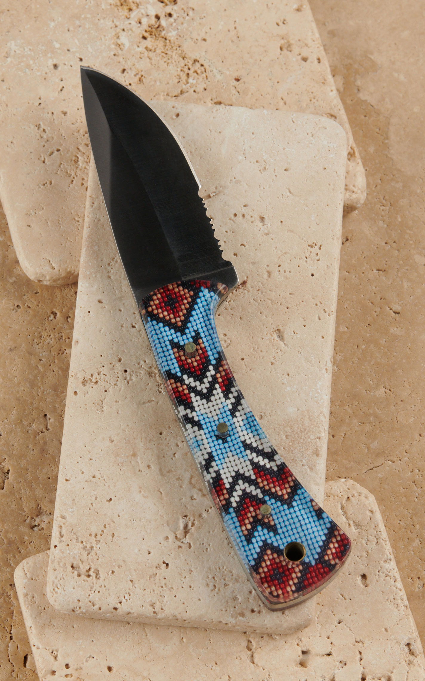 Twisted X Turquoise Beaded Aztec Resin Straight Blade Knife and Sheath - Cavender's Exclusive - Image 1