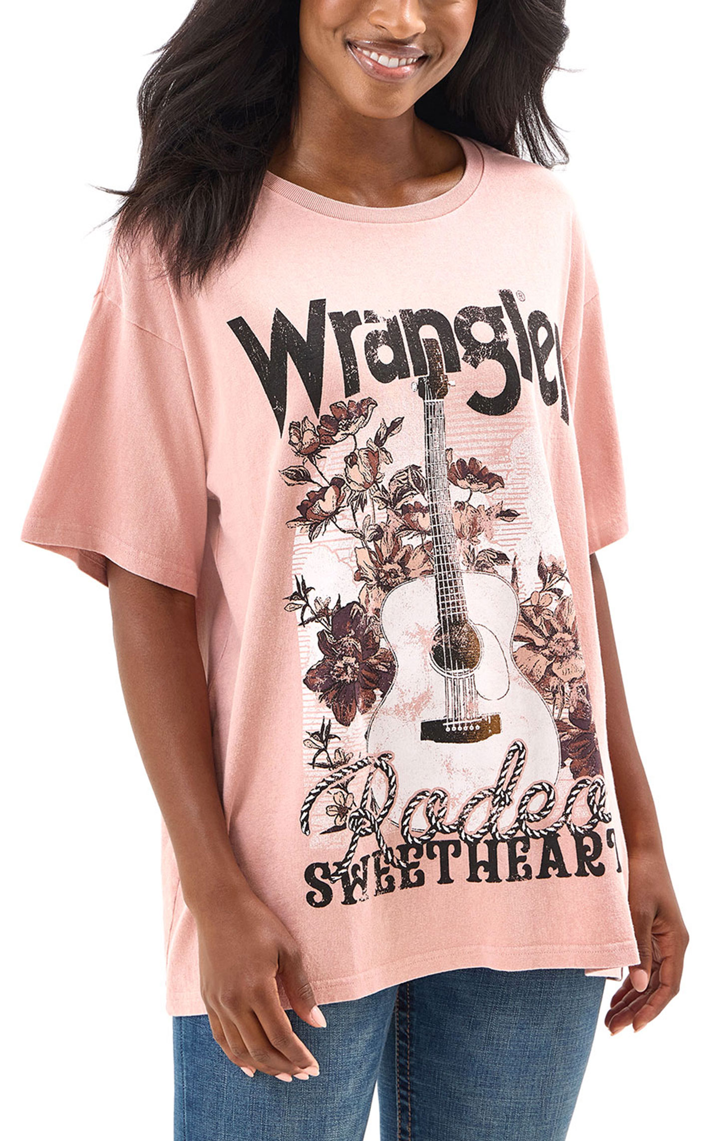 Wrangler Women's Dusty Rose Rodeo Sweetheart Graphic T-Shirt - Image 1