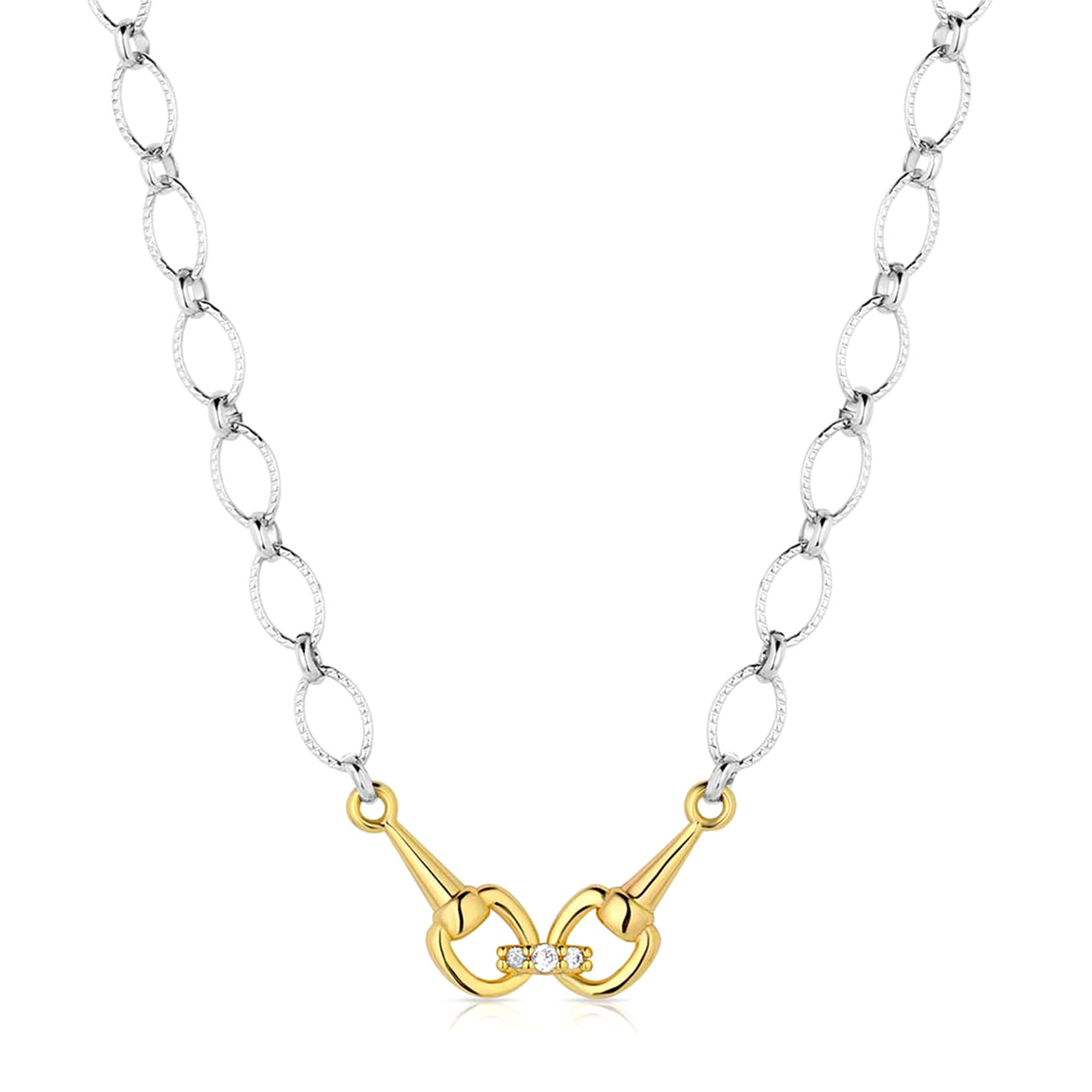 Montana Silversmiths Silver & Gold Enjoy the Ride Necklace - Image 2