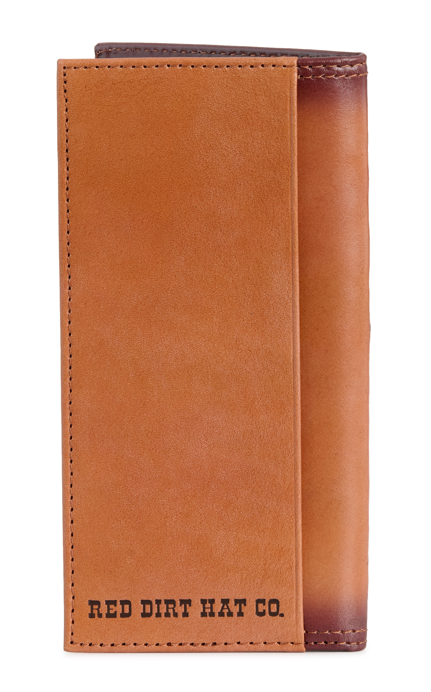 Red Dirt Hat Co. Coffee Leather Floral Tool Royal Blue Underlay Rodeo Wallet - Image 1