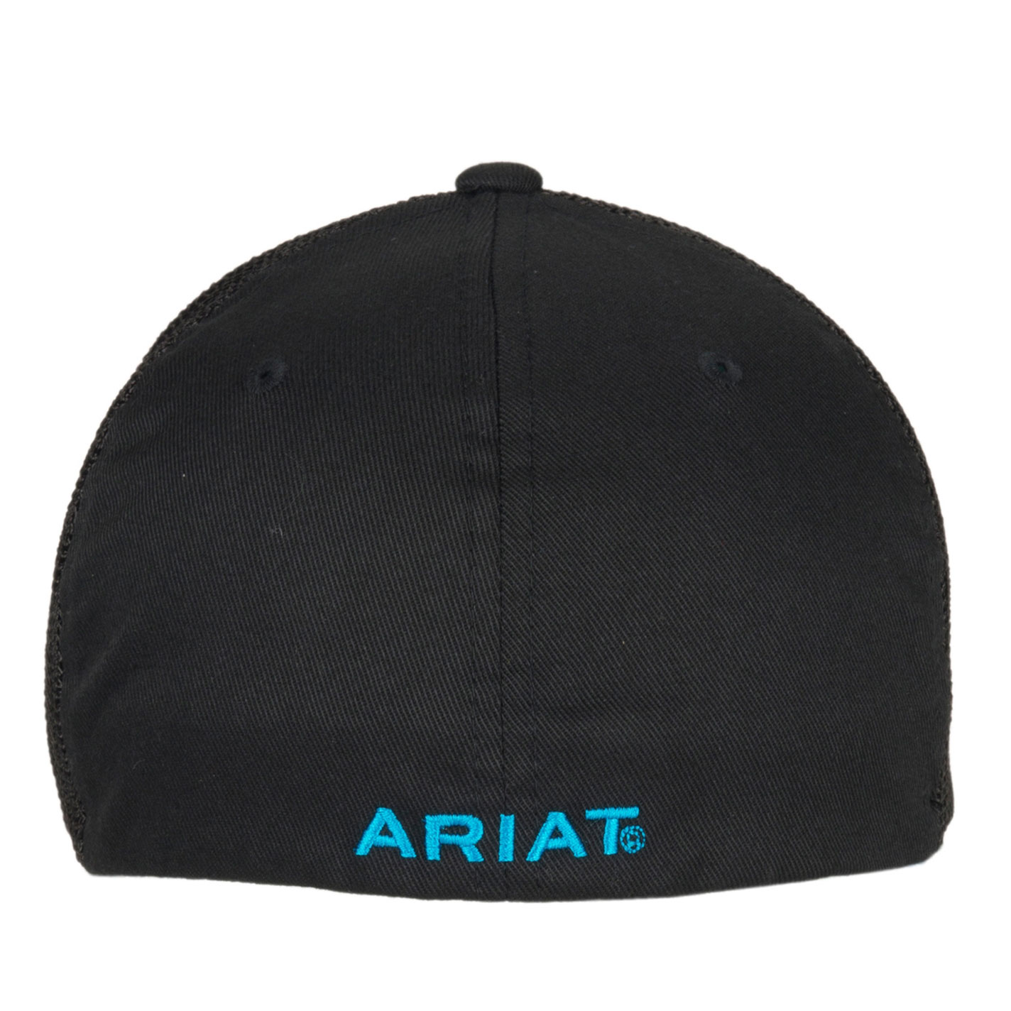 Ariat Black with Turquoise Logo Mesh Side Flex Fit Cap - Image 1