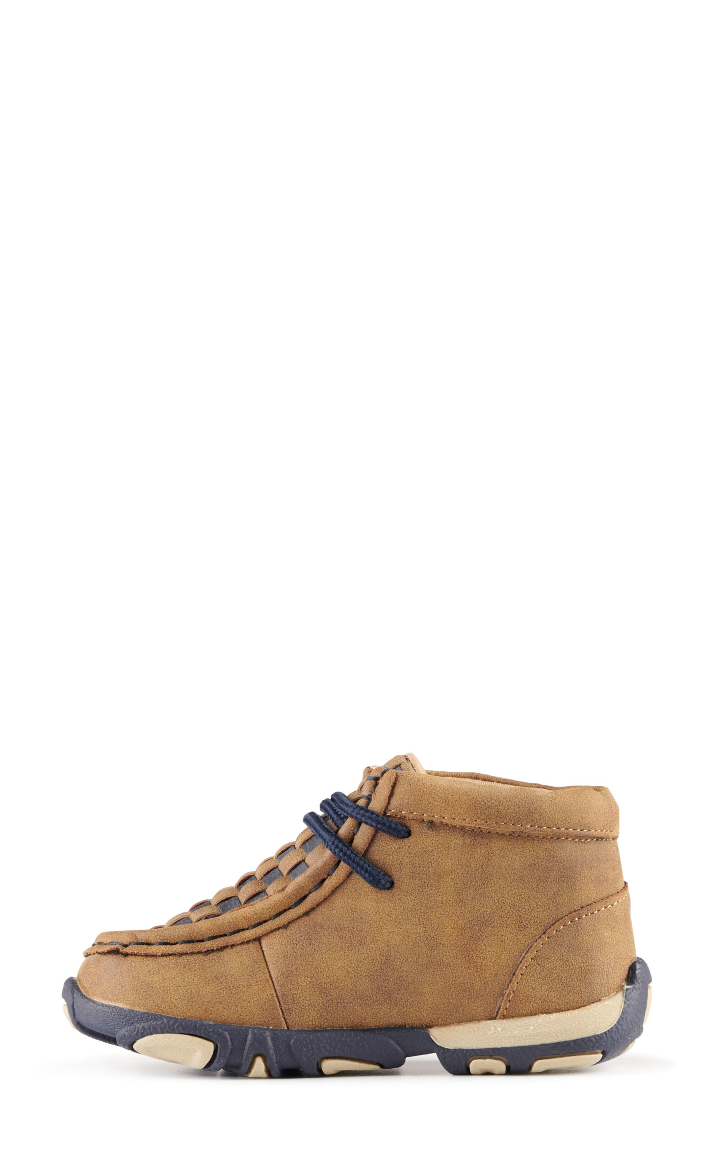 Twister Toddler Oliver Brown with Navy Basketweave Moc Toe Chukka Casual Shoe - Image 1
