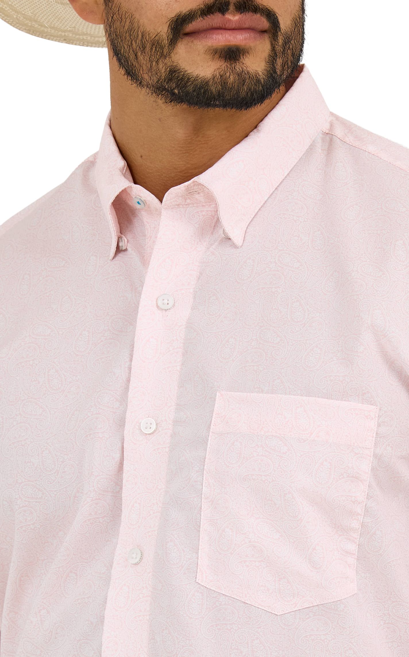 Wrangler Men's Cody Johnson Collection Pink Paisley Western Shirt - Image 1