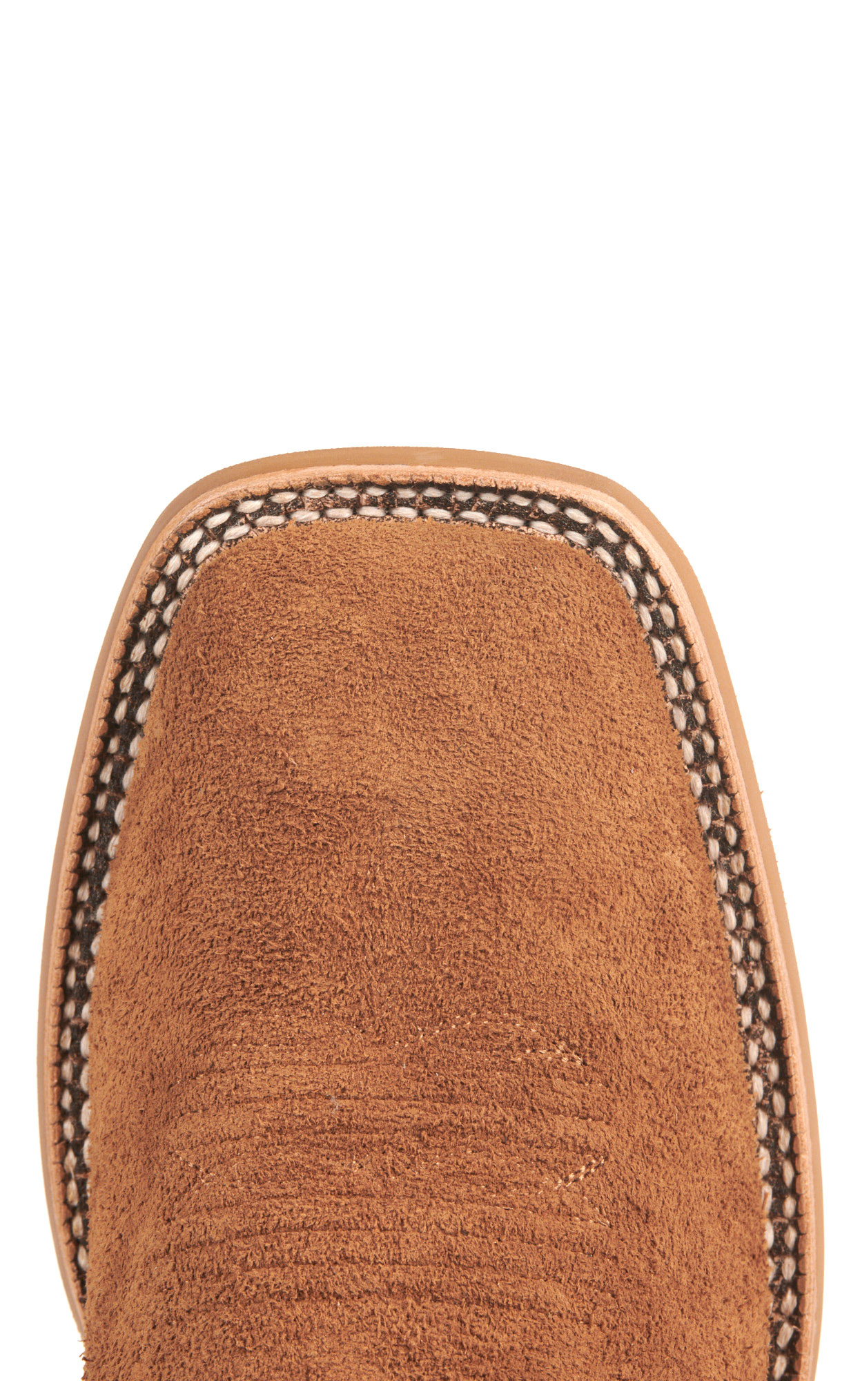 Ariat Men's Brushrider Suntan Roughout and Rusty Brown Wide Square Toe Cowboy Boots - Image 1