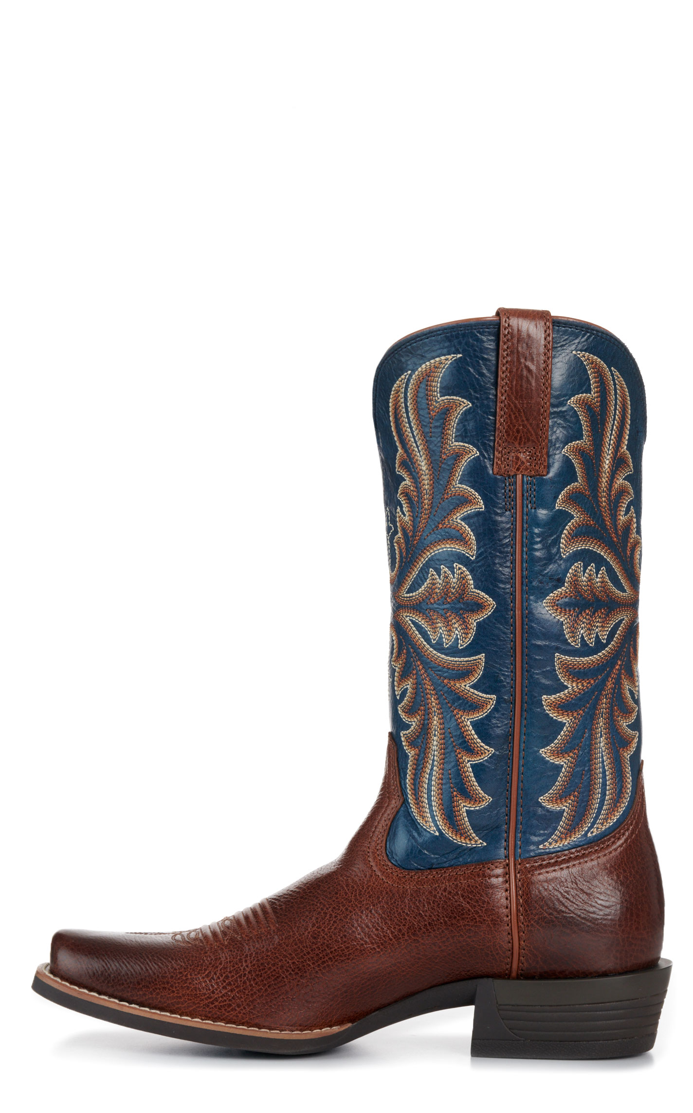 Ariat Men's Beasty Brown Pacific Blue Narrow Cutter Toe Cowboy Boots - Image 1
