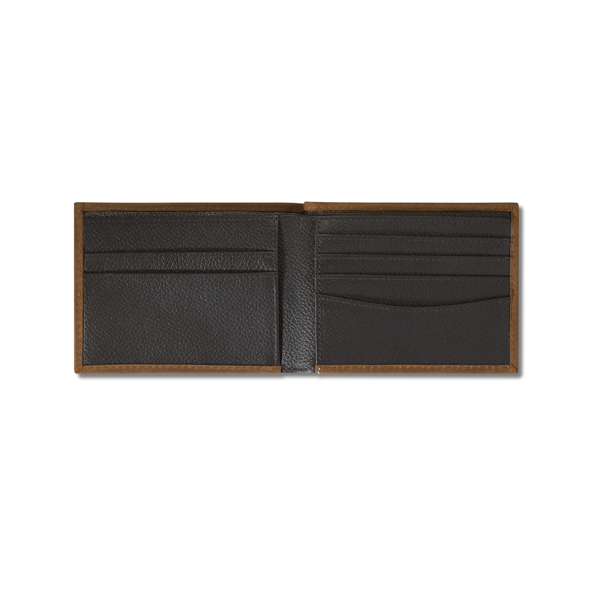 Ariat Tawny-Brown Leather & Flag Shield BiFold Wallet - Image 1