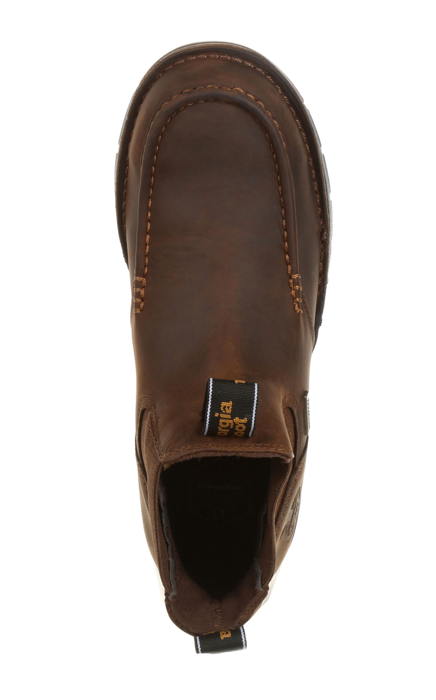 Georgia Boot Athens Chelsea Brown Moc Toe Slip On Work Boots - Image 1
