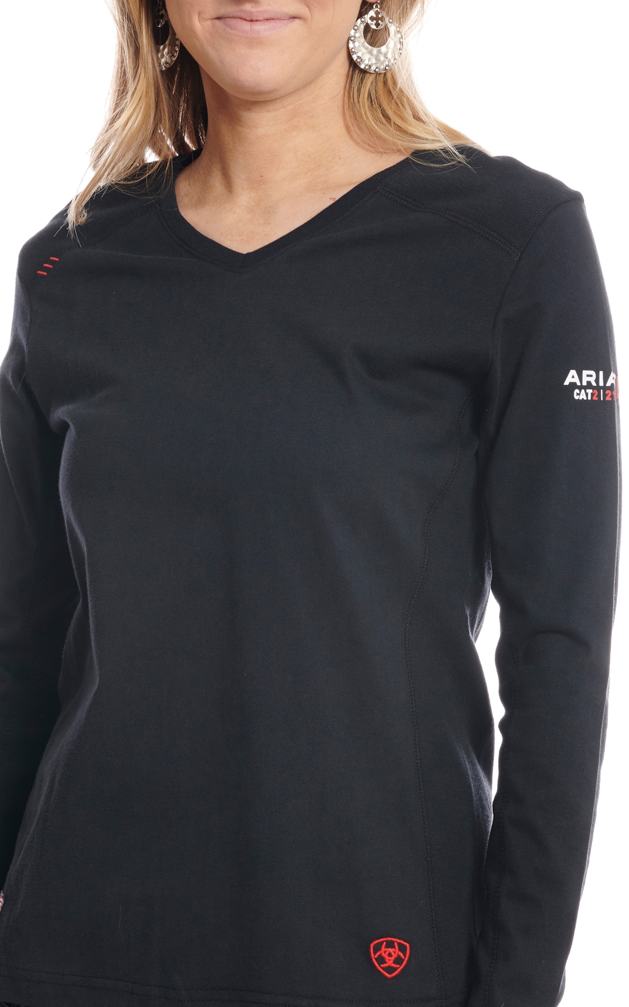Ariat Women's Black AC Long Sleeve FR Work Shirt - Image 1