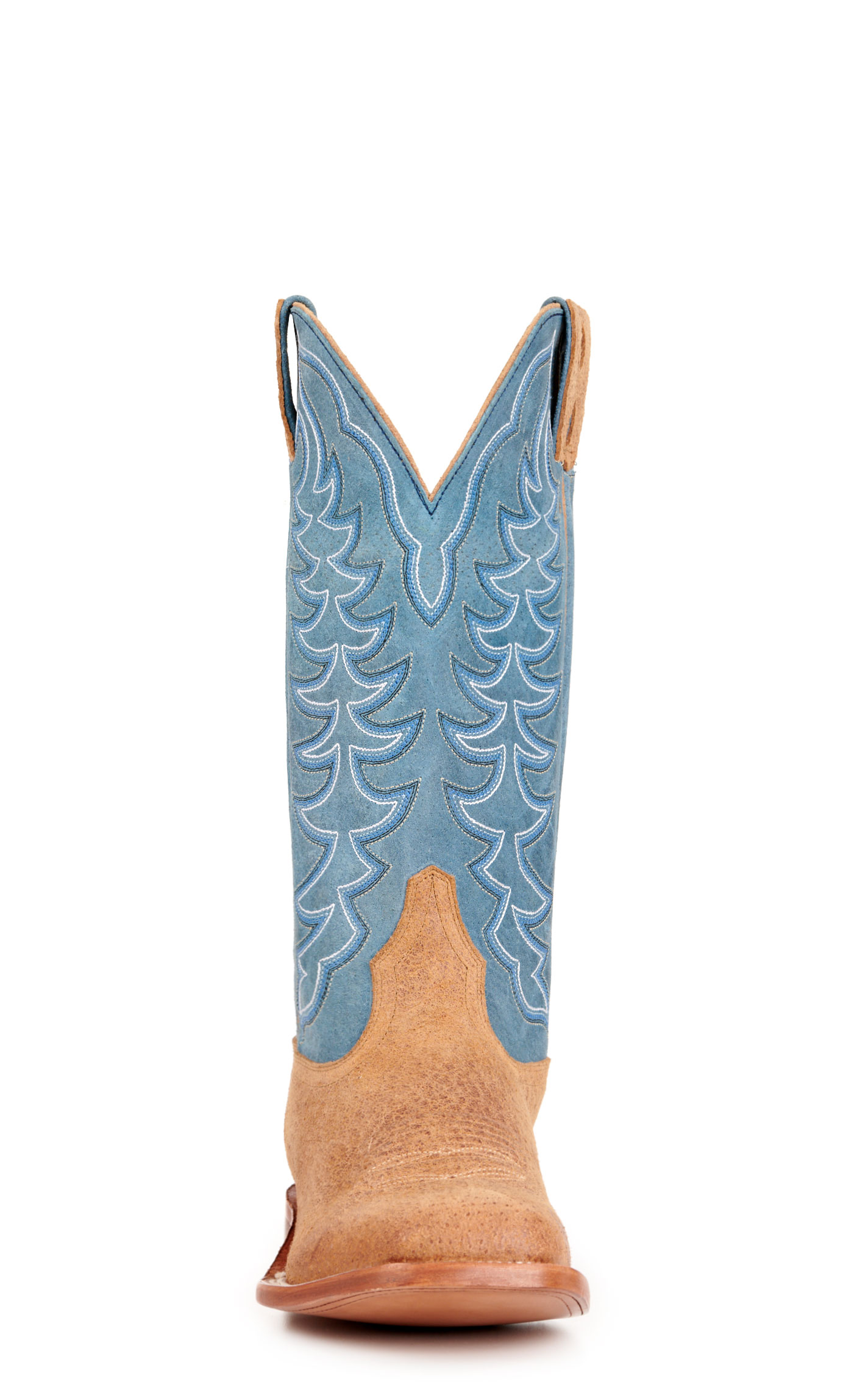 Cavender's Men's Sand Boar and Blue Wide Square Toe Cowboy Boots - Image 1
