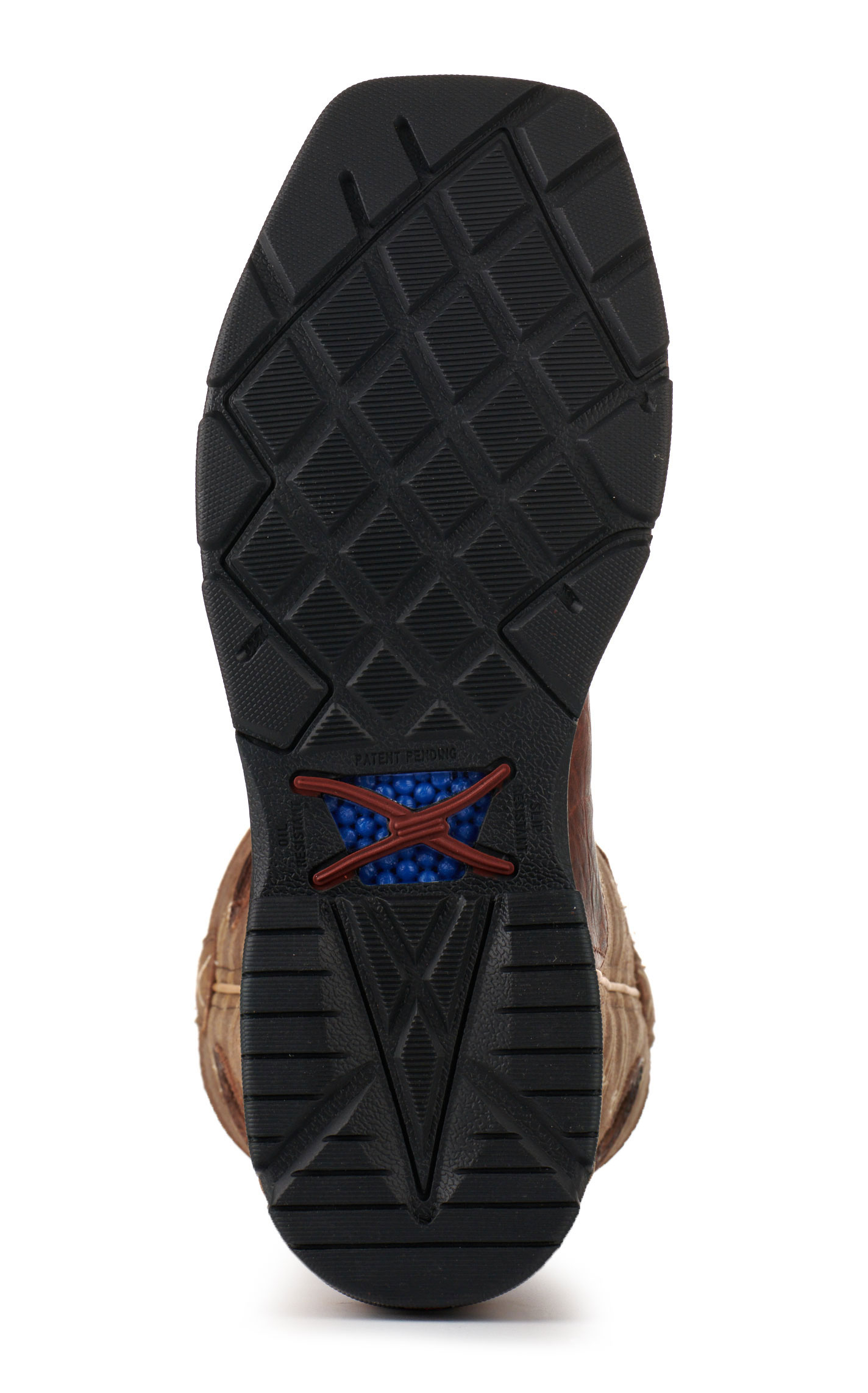 Twisted X Men's Rustic Brown and Tan Barbed Wire CellStretch Square Toe Work Boots - Image 1