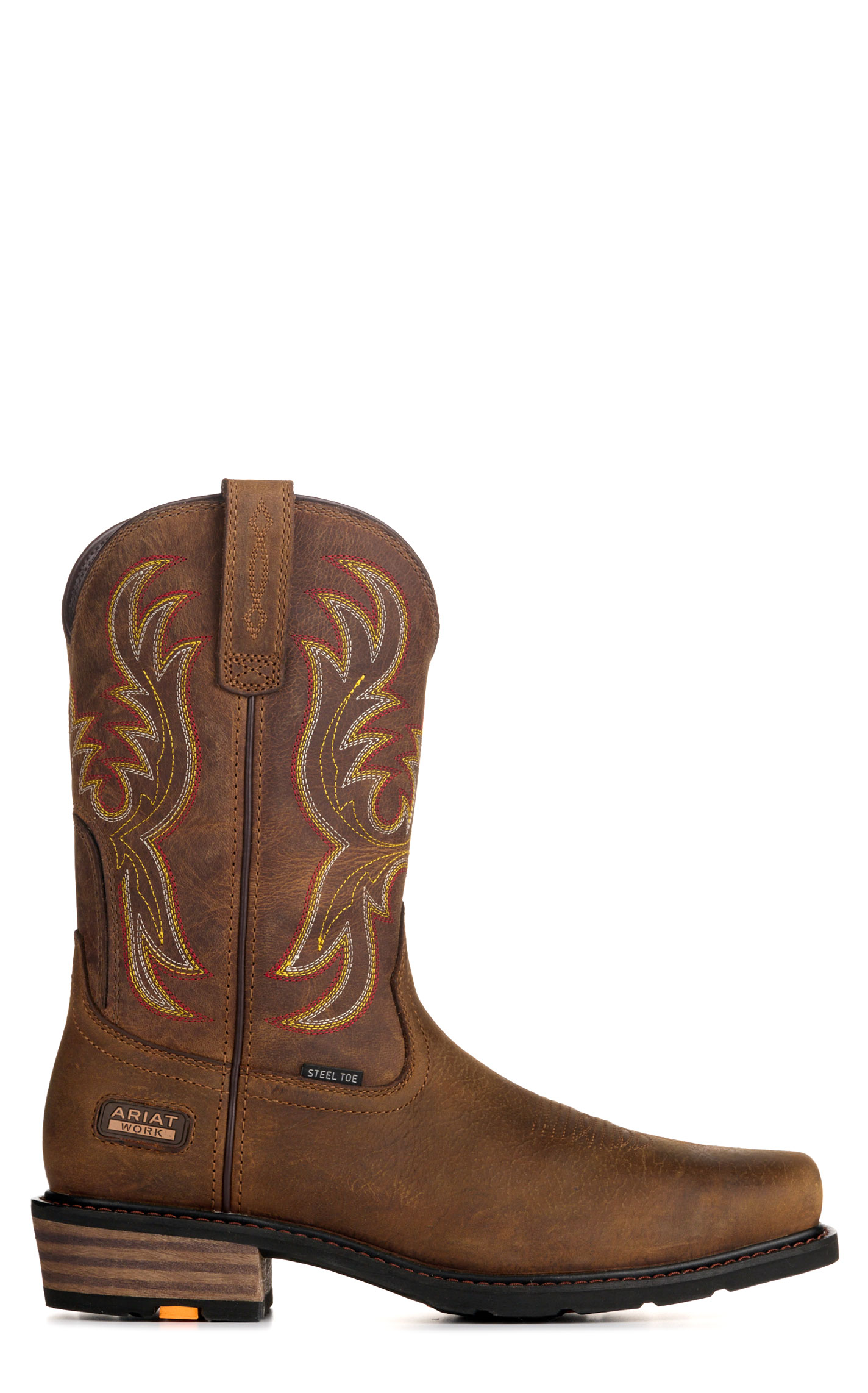 Ariat Men's Ironside Rye Brown & Tan Wide Square Steel Toe Work Boots - Image 1