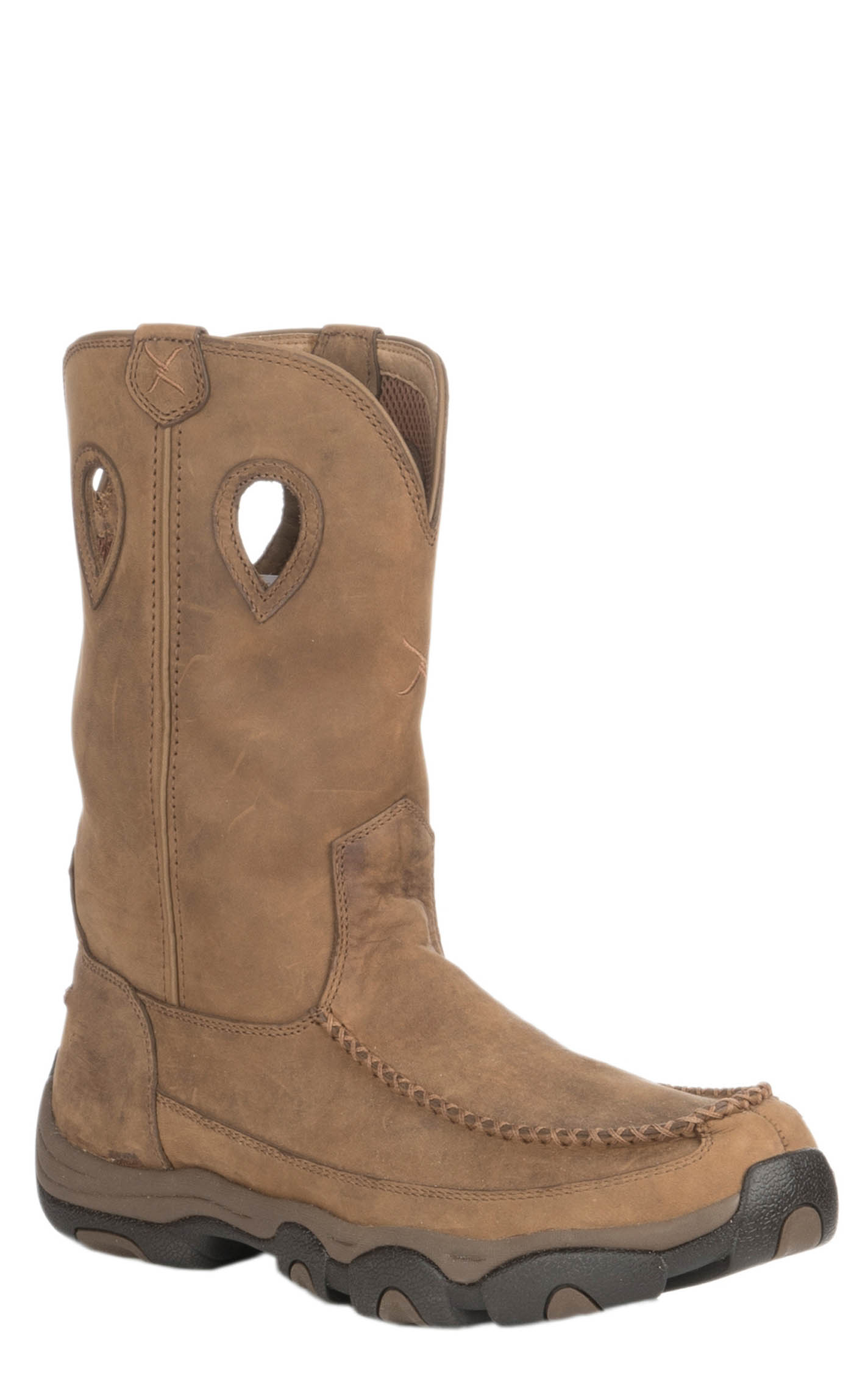 Twisted X Men's Distressed Saddle Tan Hiker Waterproof Round Toe Boots - Image 1