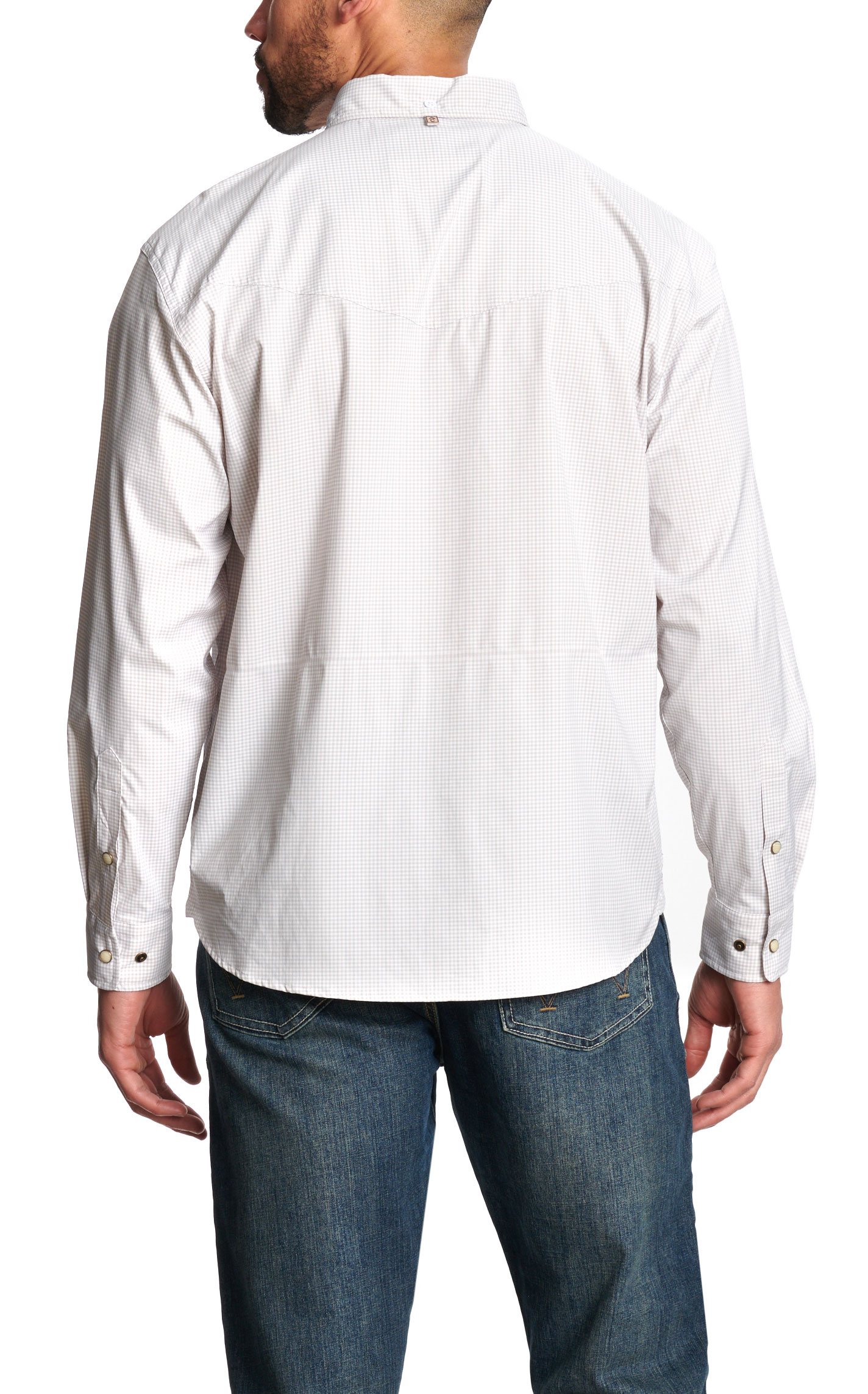 Rafter C Men's Khaki Gingham Shirt - Image 1