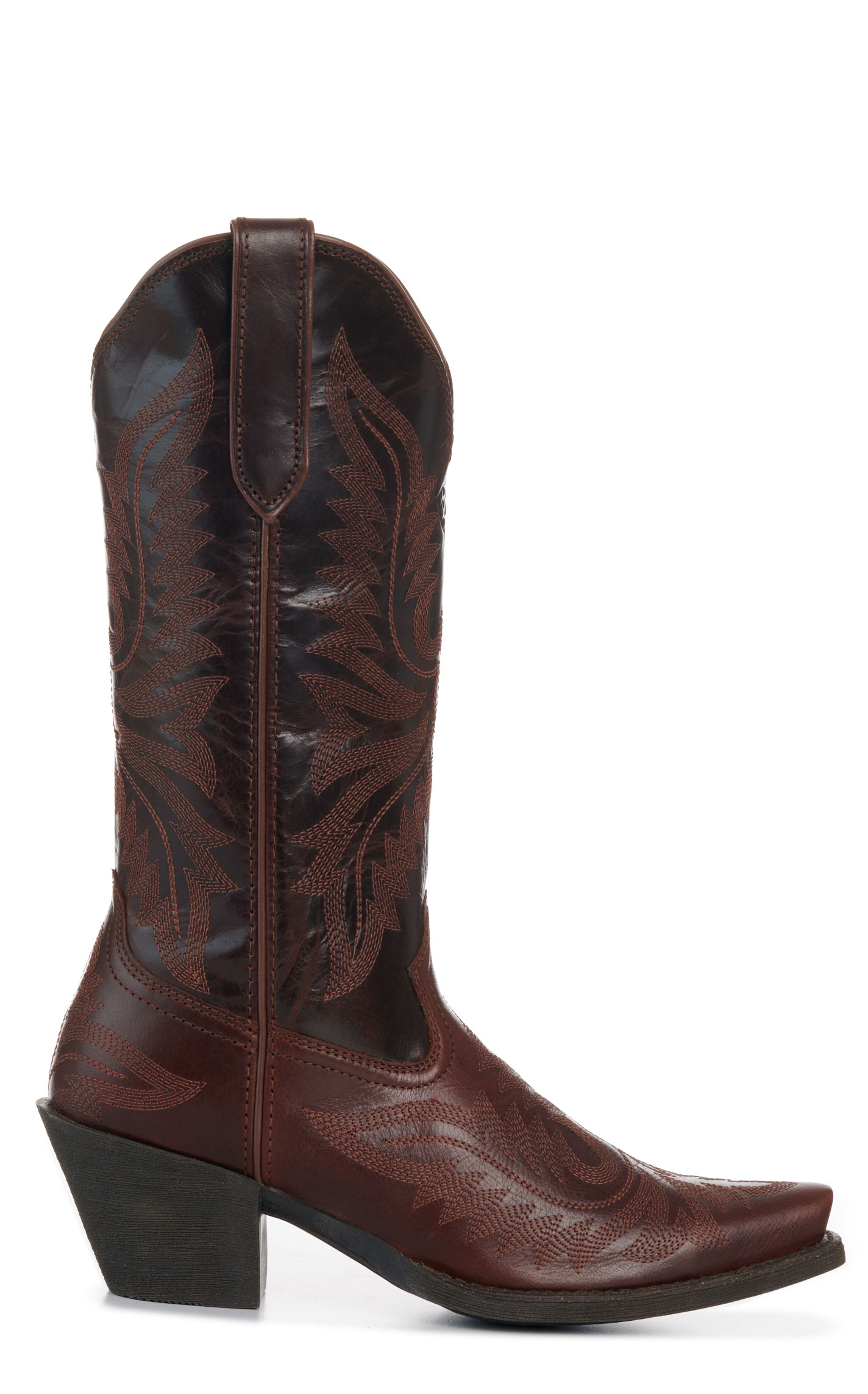 Ariat Women’s Round Up Collins Mahogany Snip Toe Cowboy Boots - Image 1