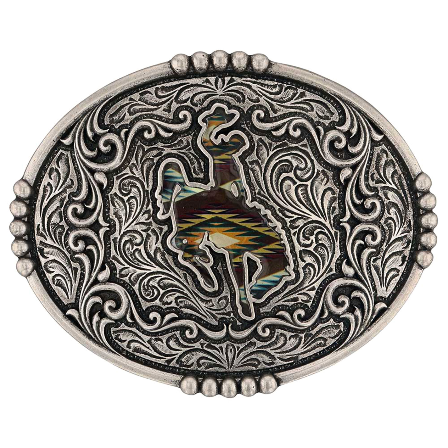 Montana Silversmith Attitude Silver Sunrise Bronc Belt Buckle - Image 1