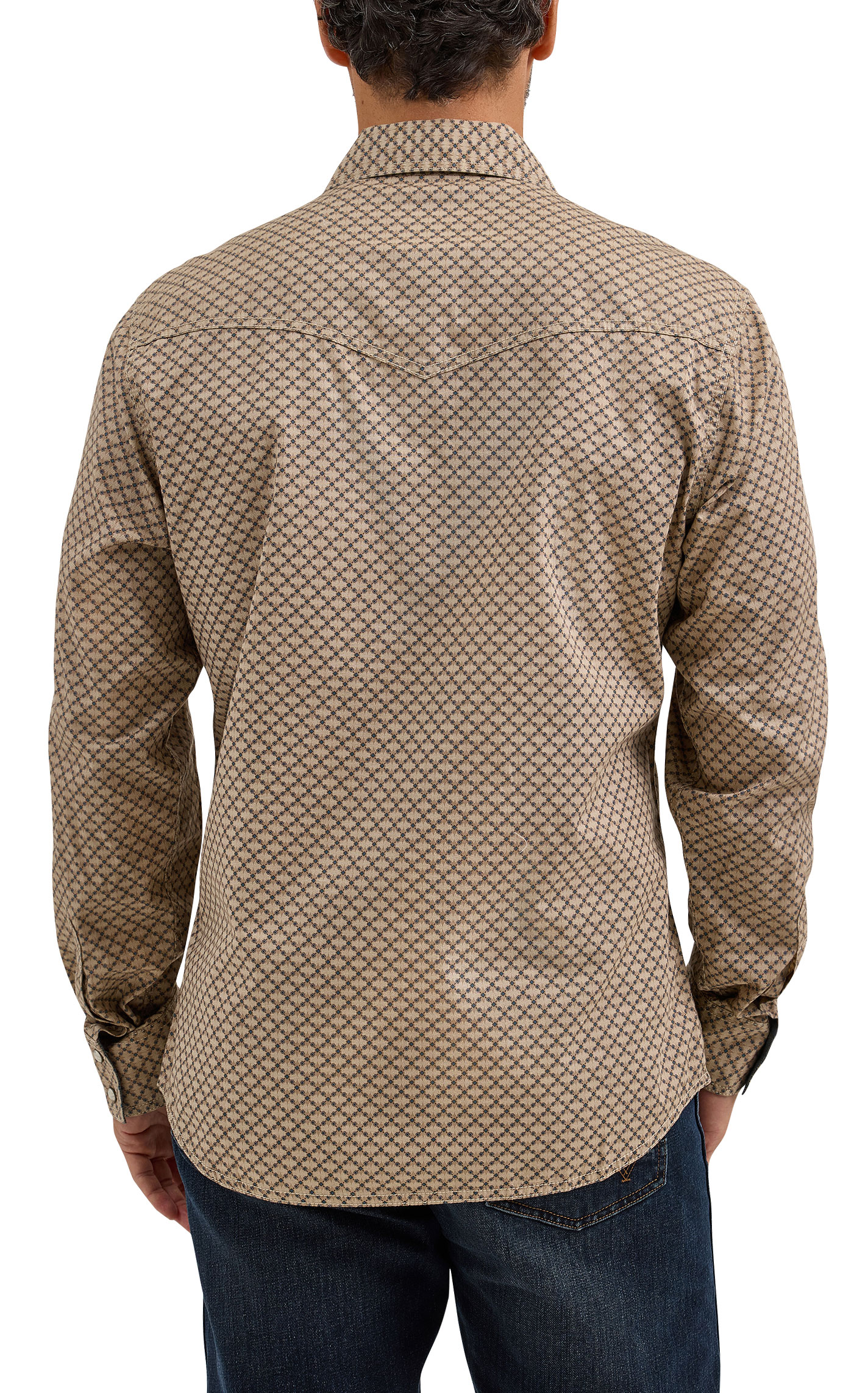 Wrangler Retro Men's Brown Geo Print Western Shirt - Image 1