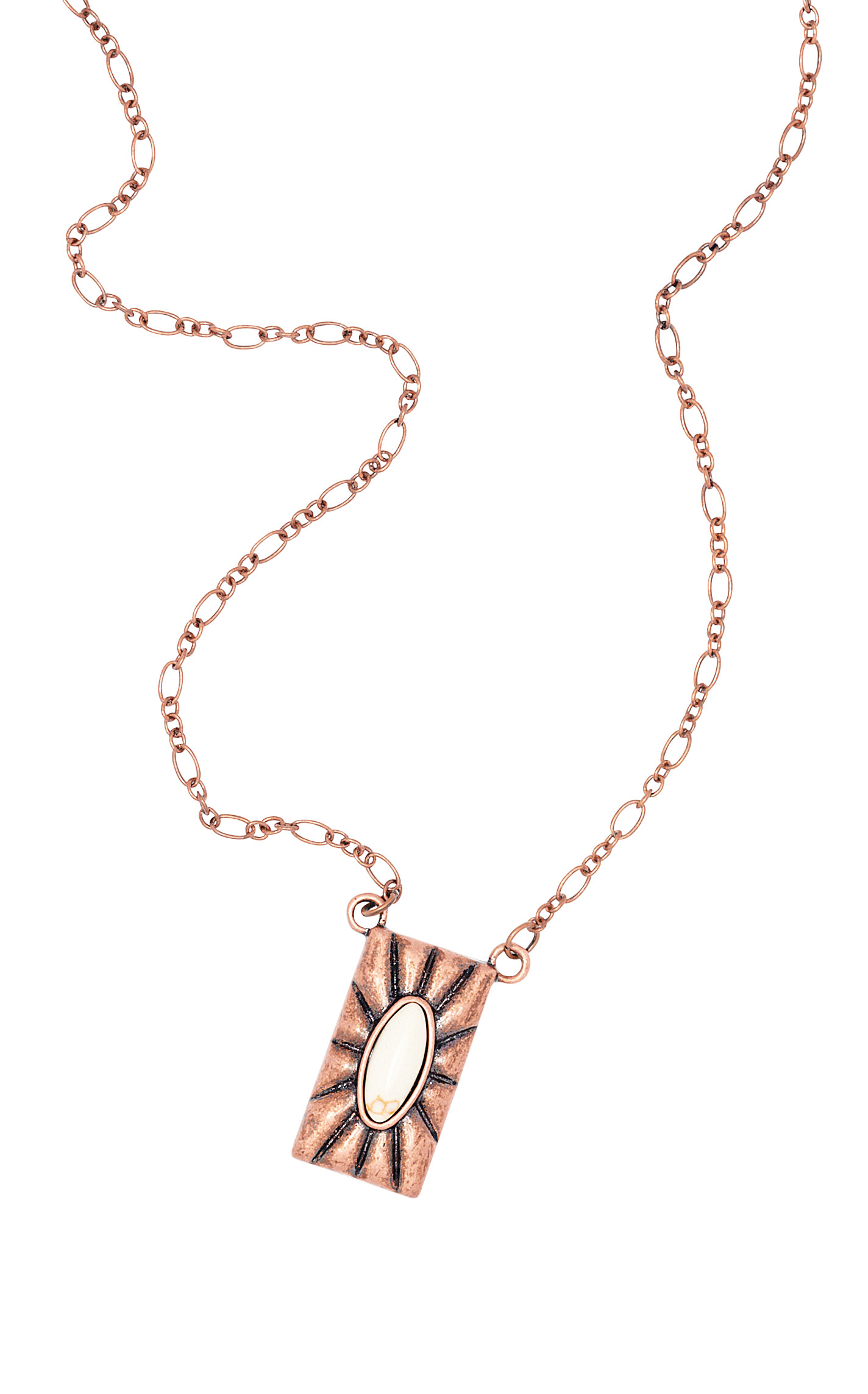 Southern Grace Copper & Cream Stone Pendant Necklace - Image 2