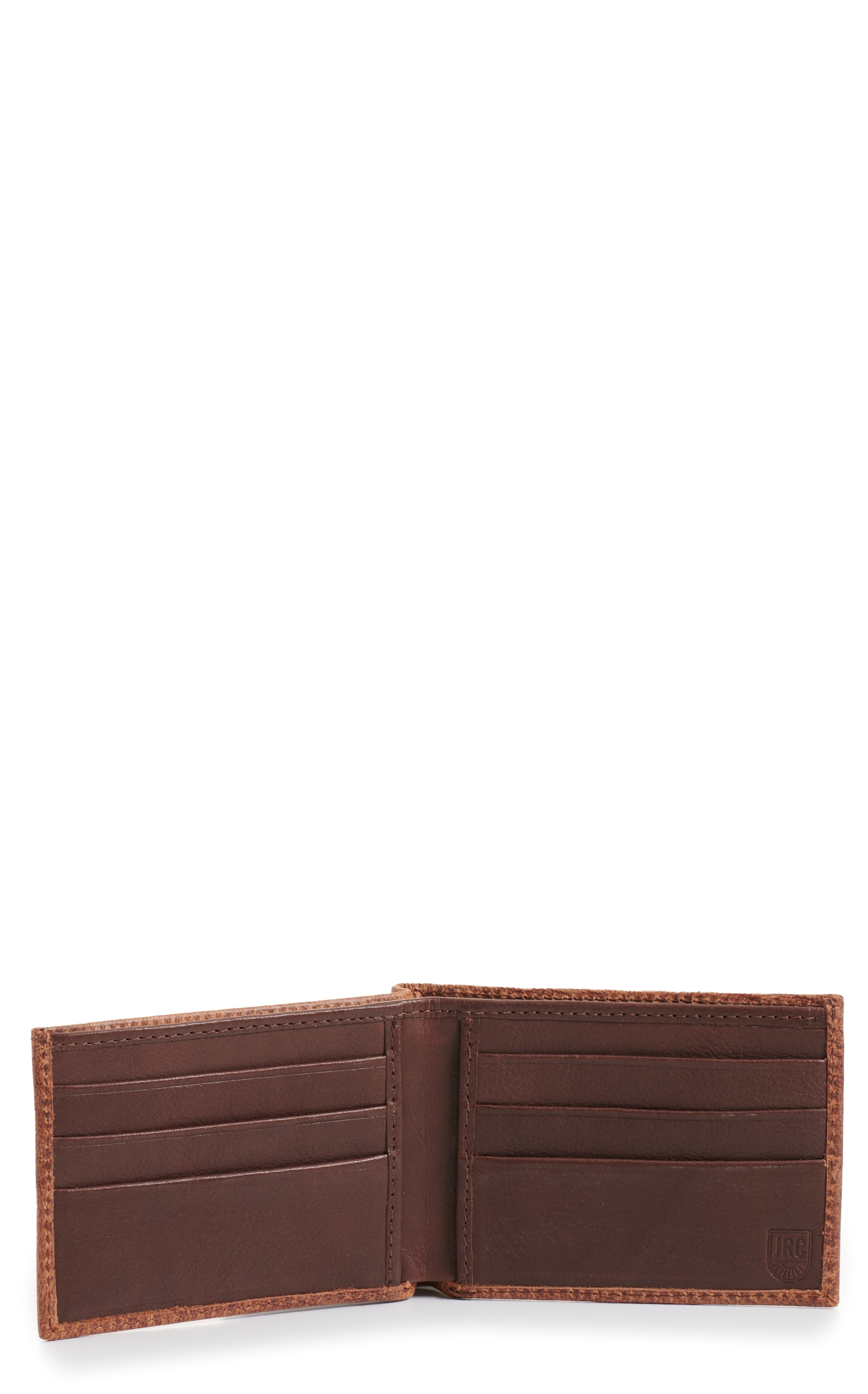 JRC & Sons Men's Tan Mad Dog Goat Leather Bifold Wallet - Image 1