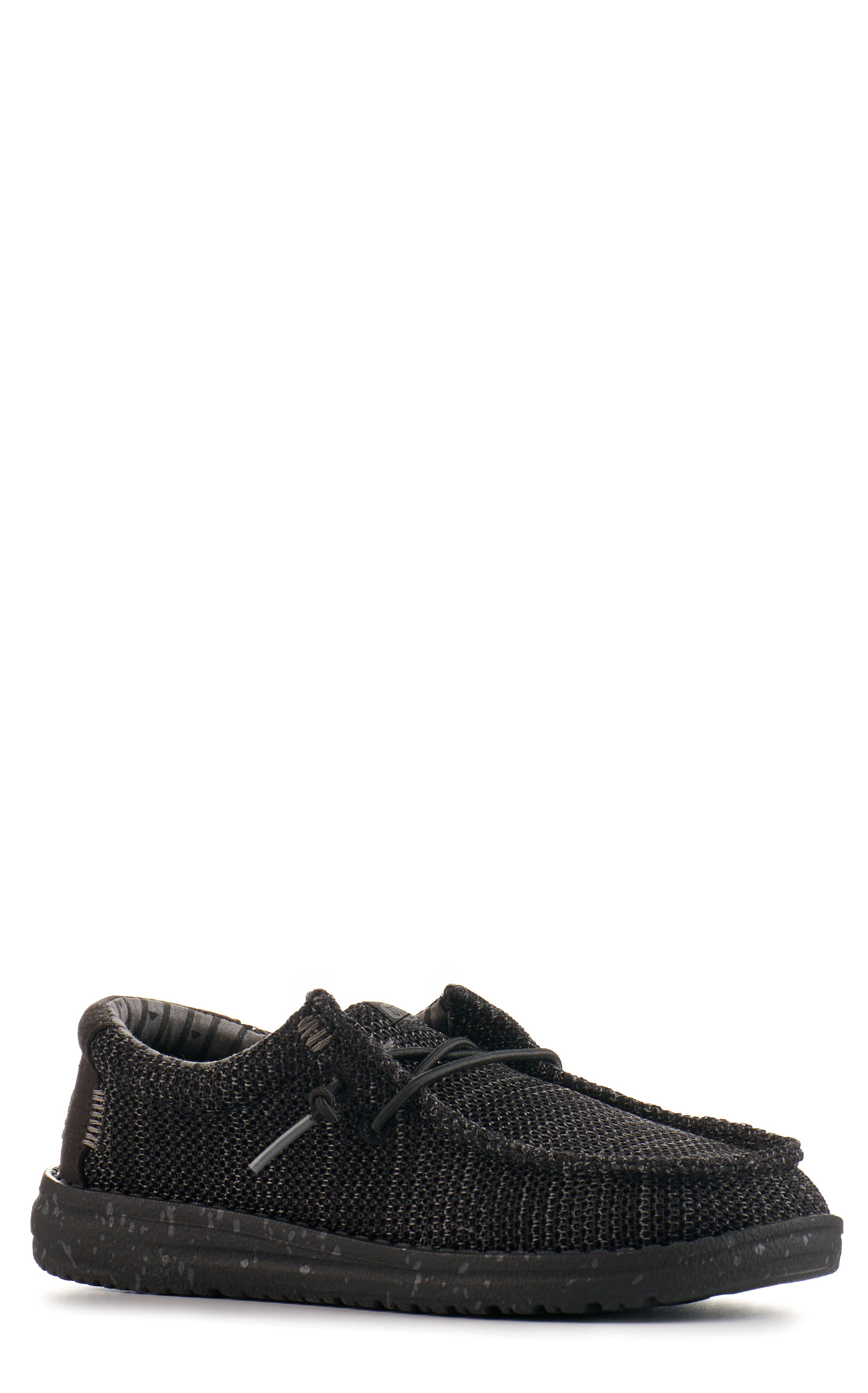 Hey Dude Kids' Wally Stretch Sox Black Moc Toe Casual Shoes - Image 1