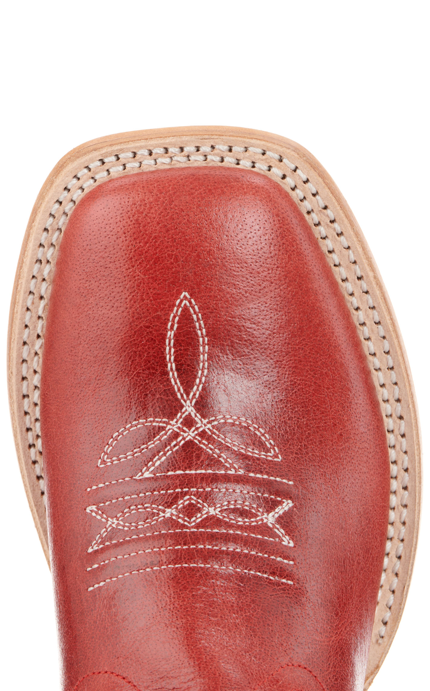Old West Kids' Dark Red Wide Square Toe Cowboy Boots - Image 1