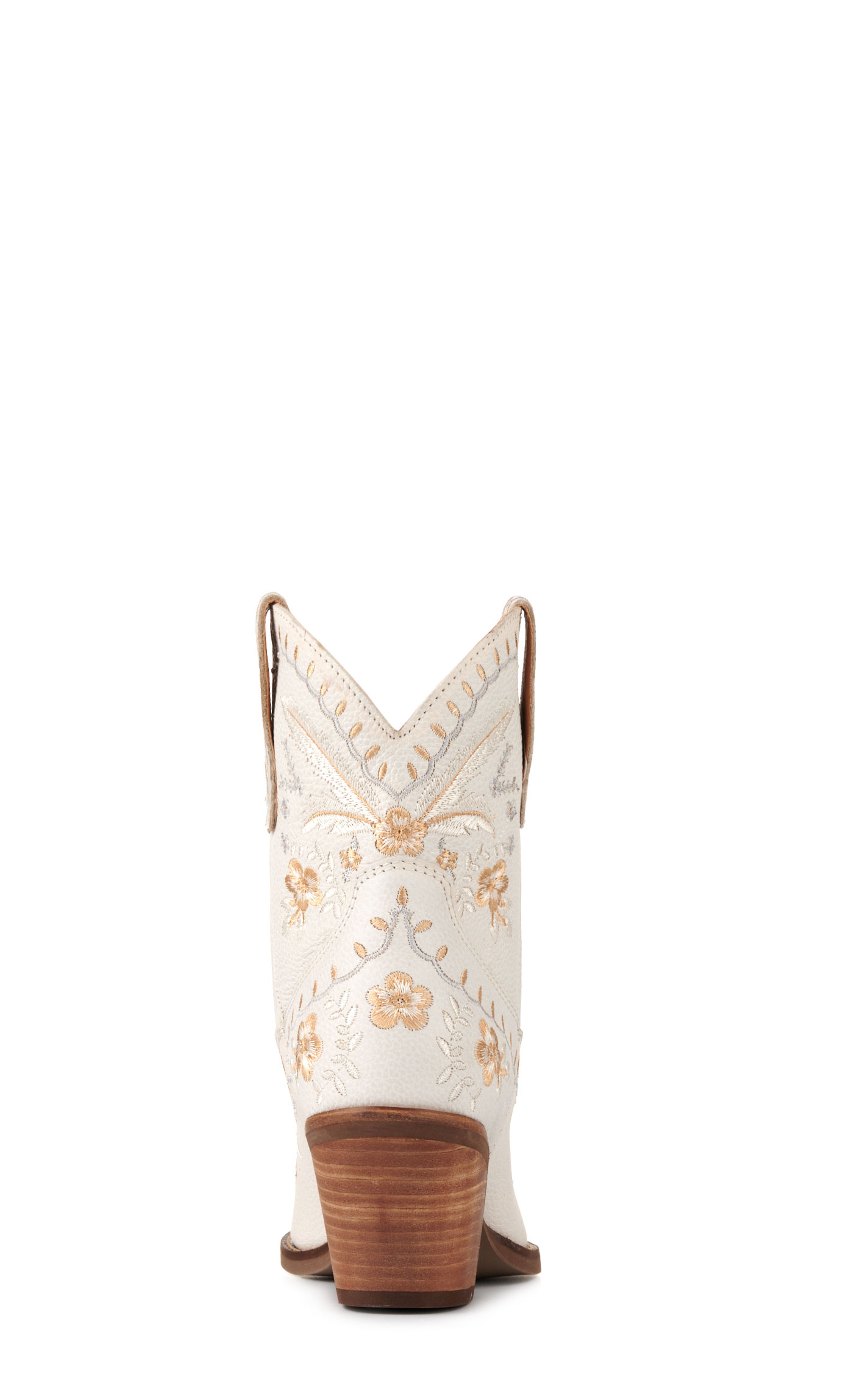 Dingo Women's Primrose White with Floral Embroidery Snip Toe Booties - Image 1