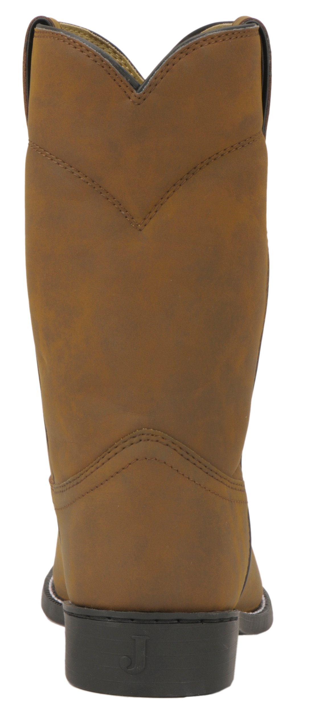 Justin Men's Basics Crazy Cow Brown Roper Boot - Image 1