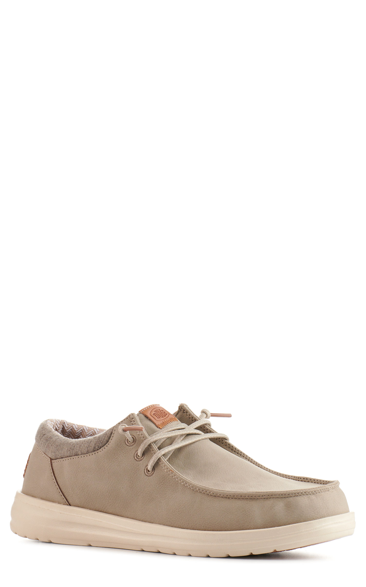 Hey Dude Men's Paul Taupe Faux Leather Moc Toe Casual Shoes - Image 1
