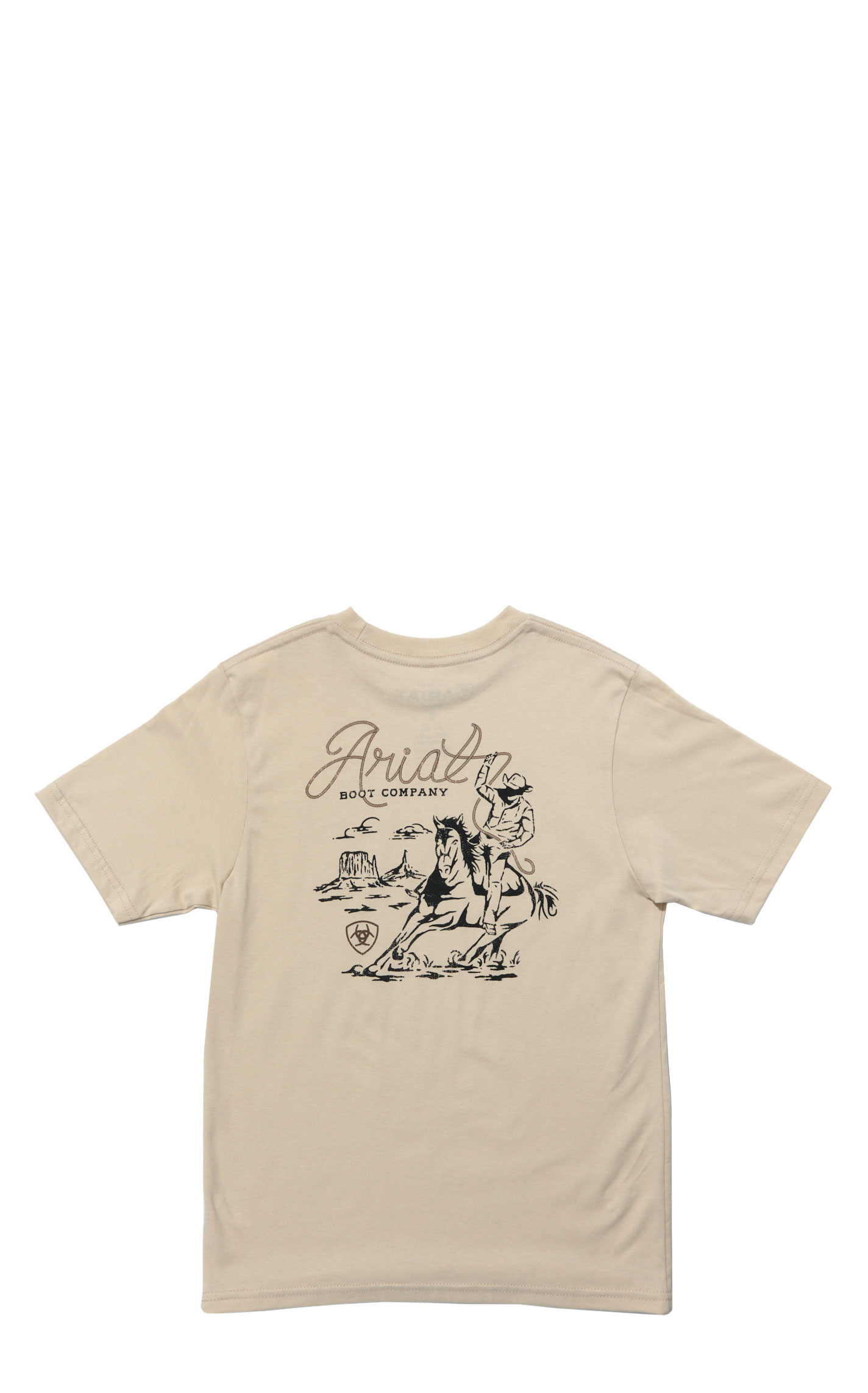 Ariat Boy's Latte Boot Company Logo Graphic T-Shirt - Image 1