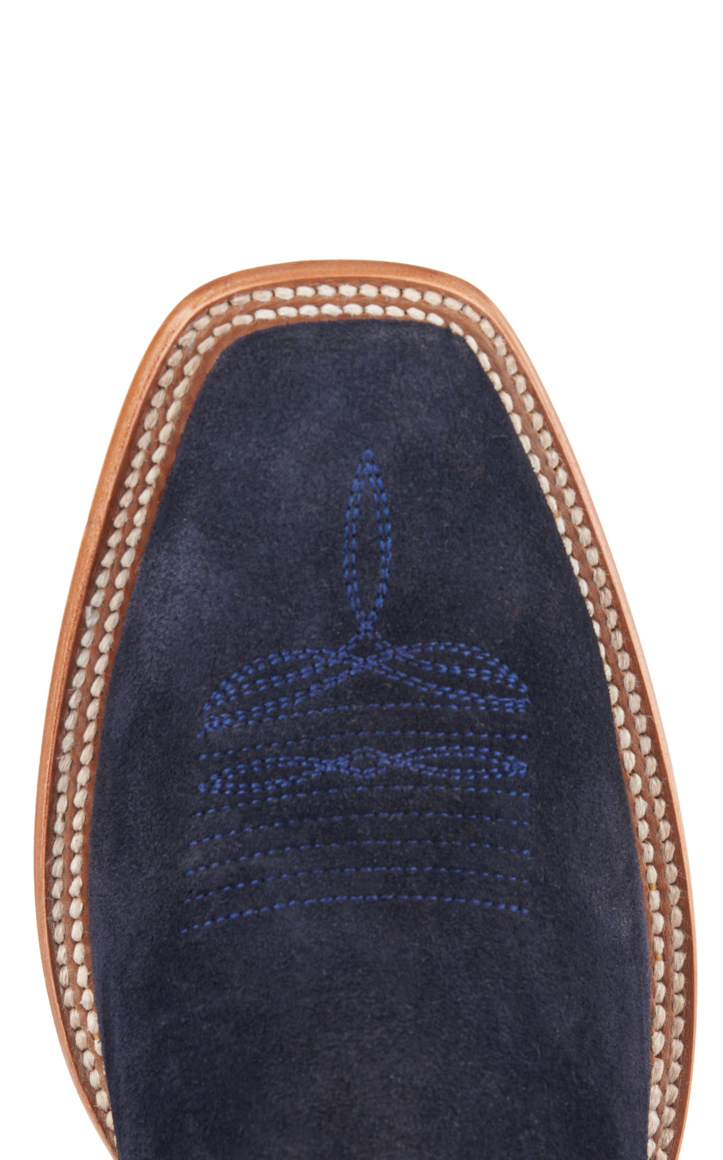 Cavender's Men's Indigo Blue Roughout and Rust Punchy Square Toe Cowboy Boots - Image 1