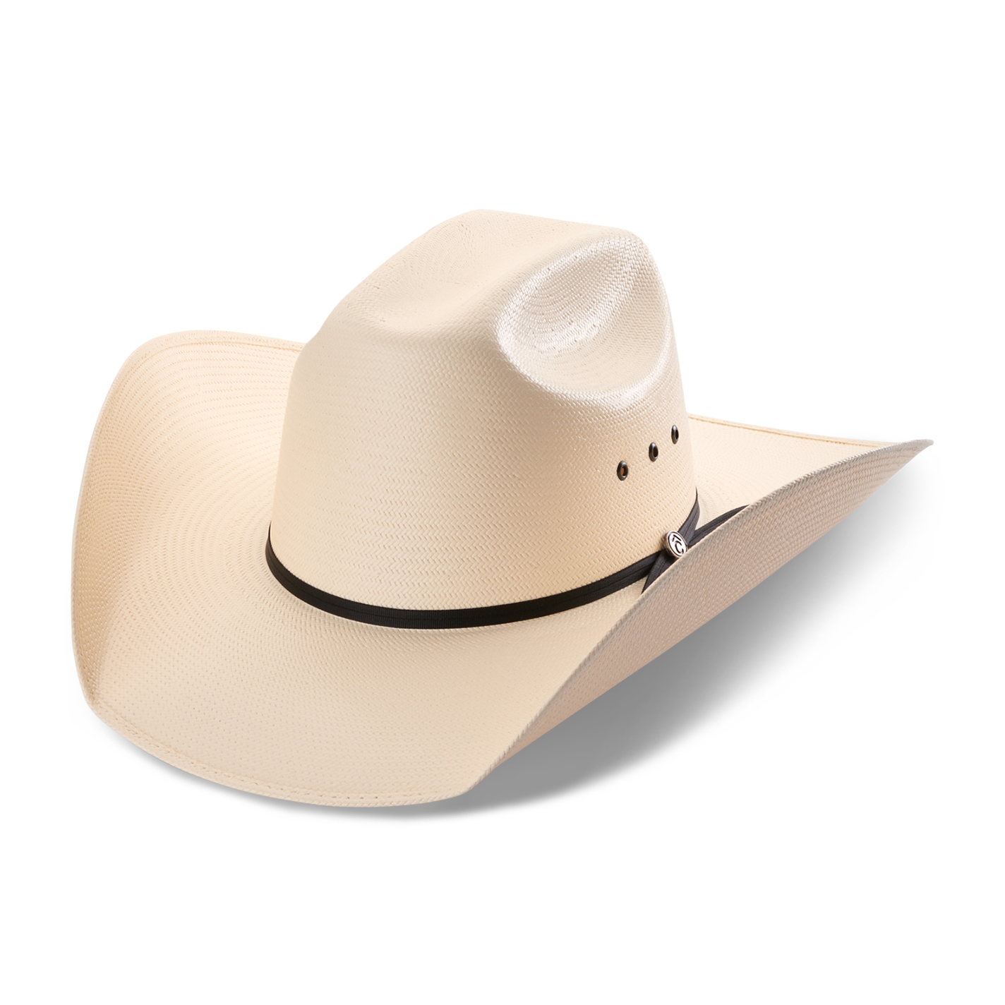 Rafter C Shantung Ivory Cattleman Crown Straw Hat - Image 1