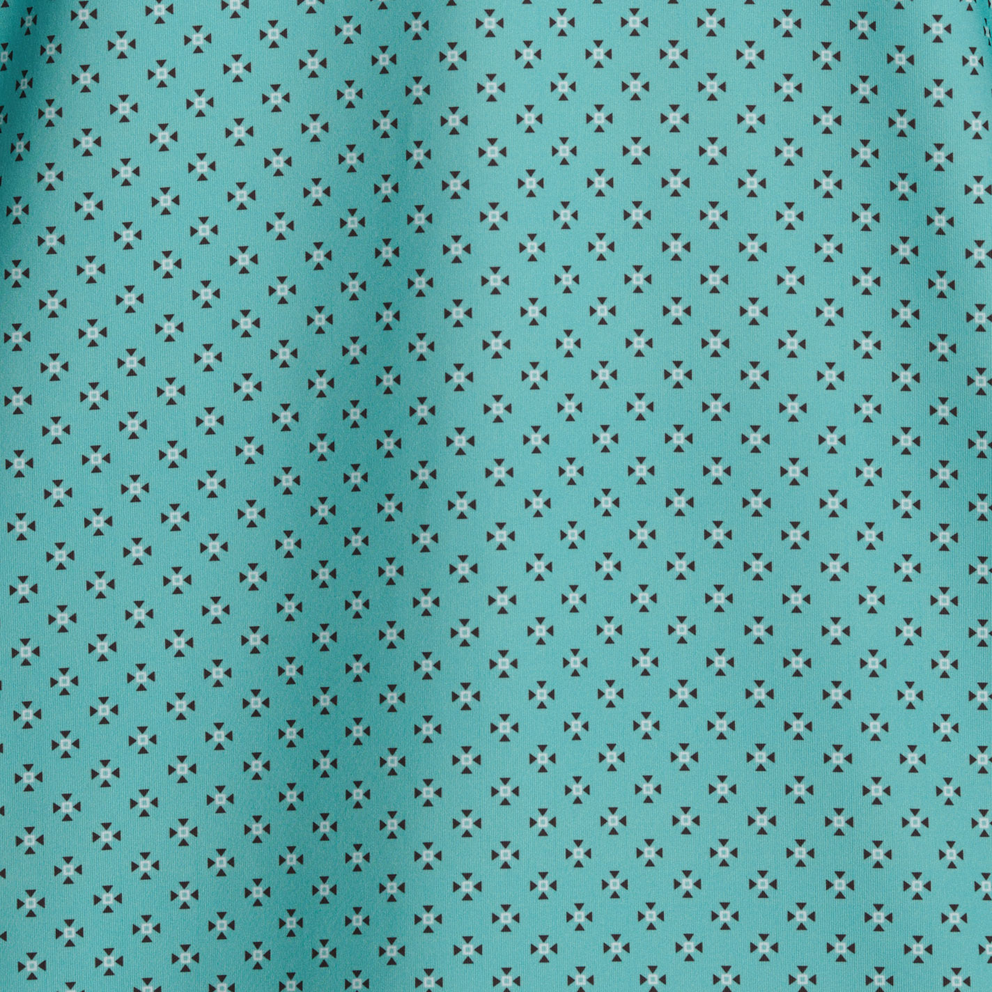 Rafter C Men’s May Aqua Geo Print Polo Shirt - Image 1