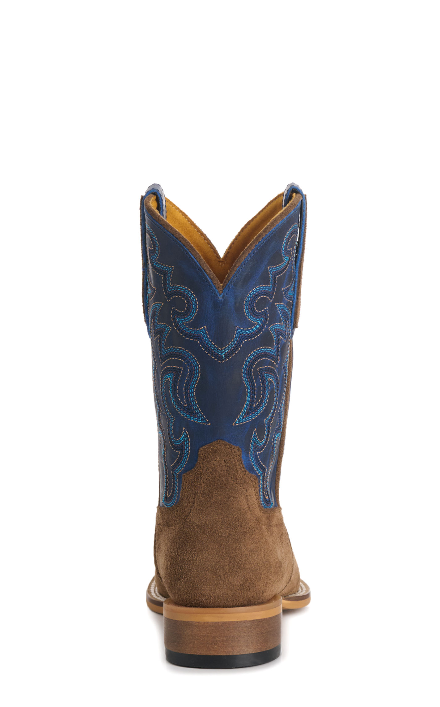 Cavender’s Youth's Blue and Brown Roughout Suede Punchy Toe Cowboy Boots - Image 1