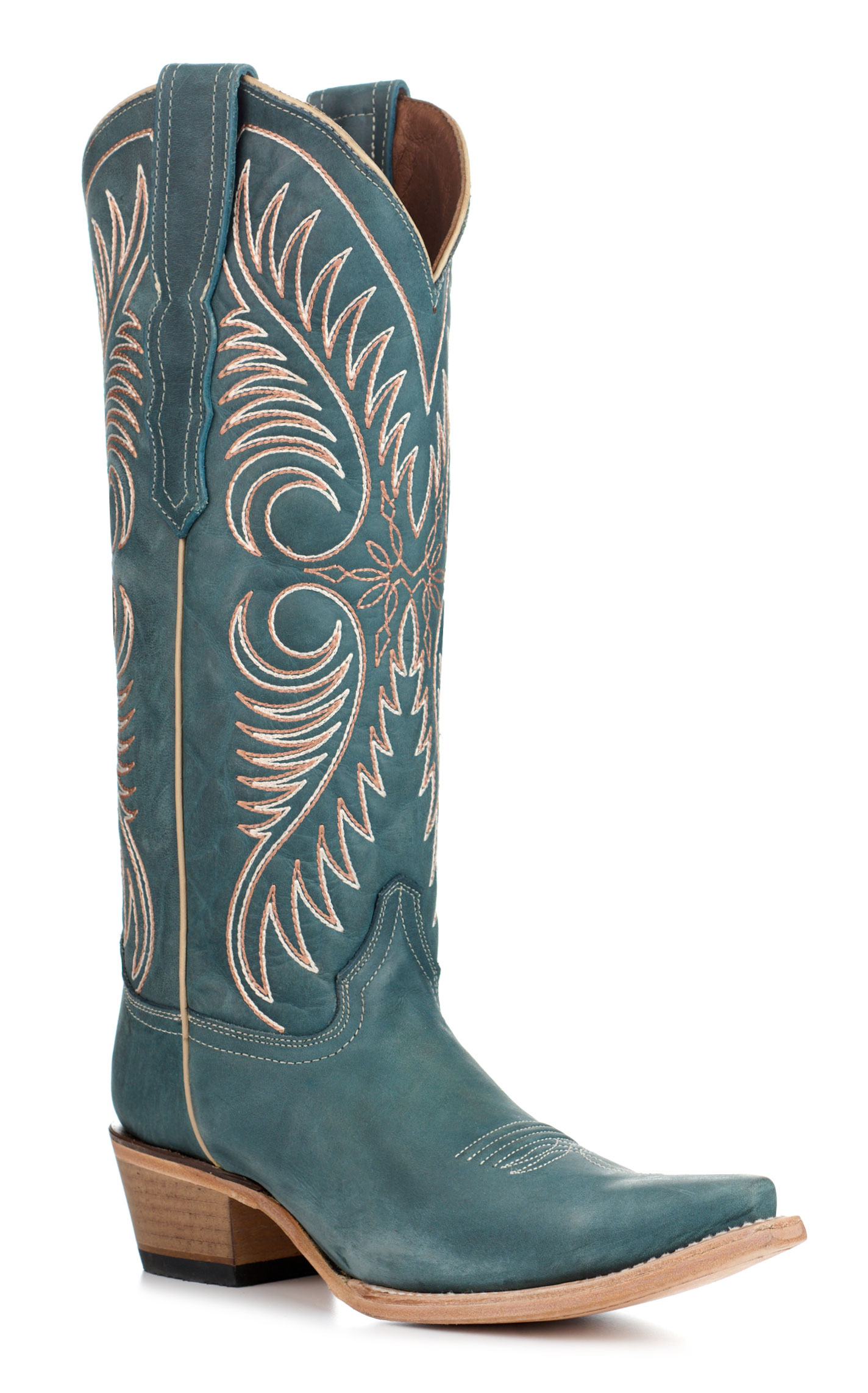 Corral Women's Distressed Blue Snip Toe Cowboy Boots - Image 1