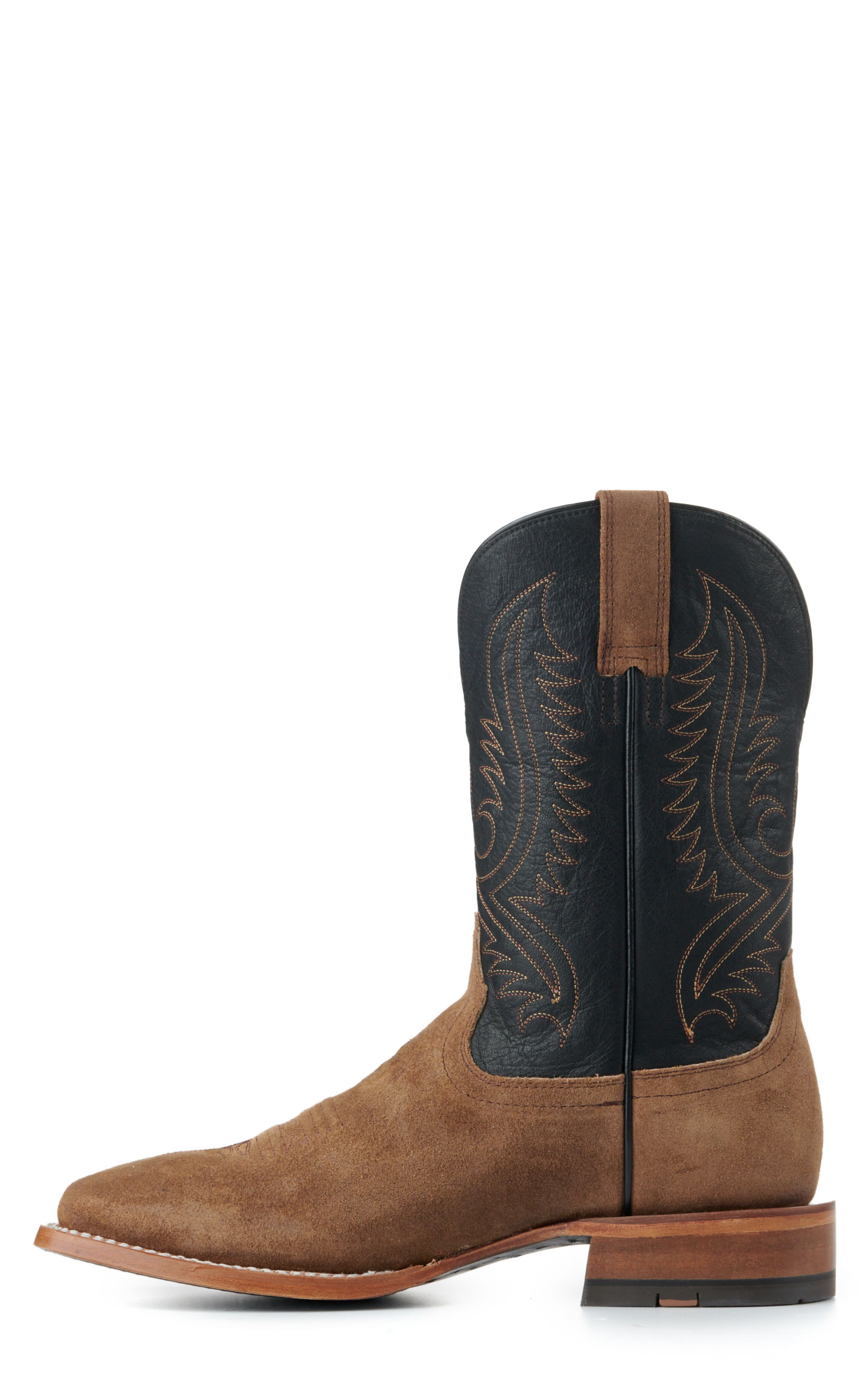 Ariat Men's Circuit Paxton Black and Brown Roughout TekStep Wide Square Toe Cowboy Boots - Image 1