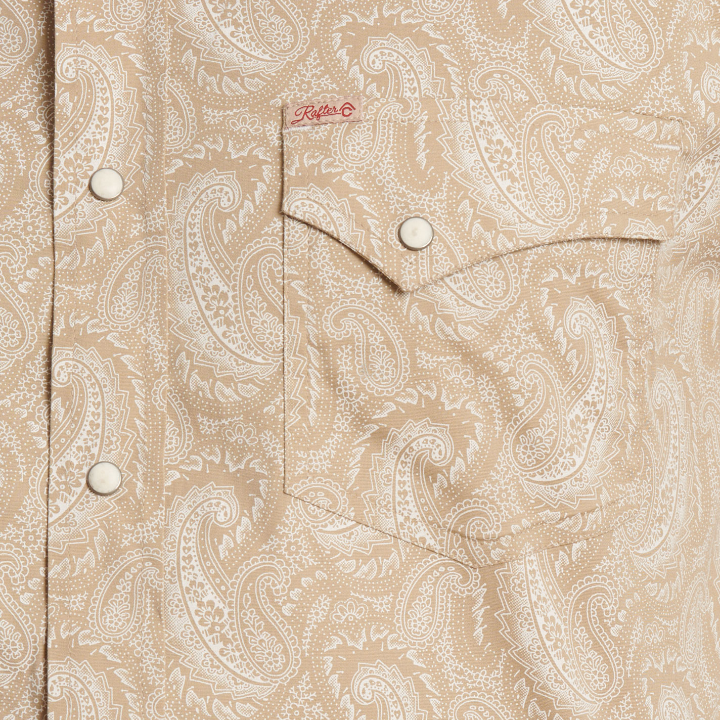 Rafter C Men's Tan Paisley Print Western Shirt - Image 2