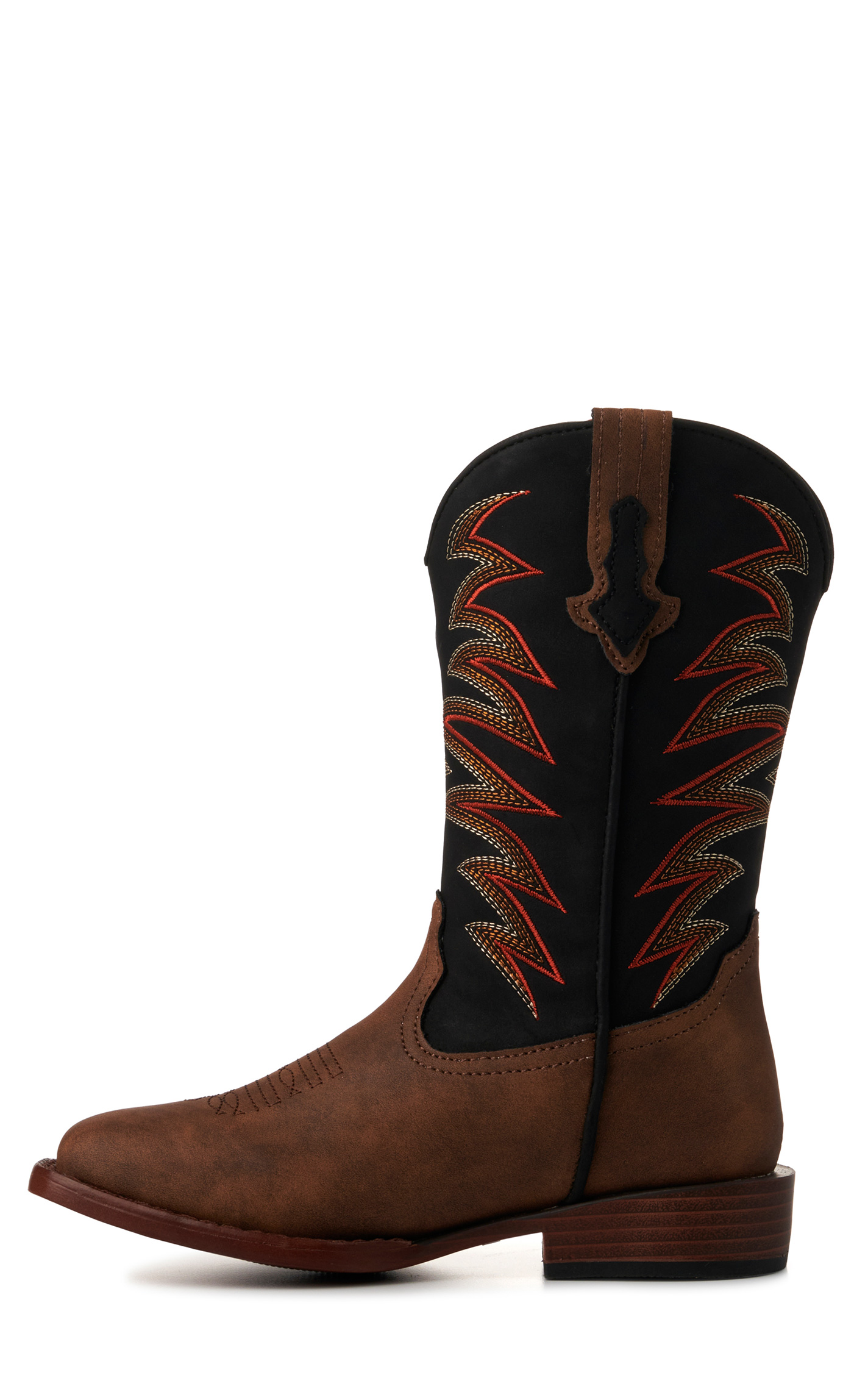 Roper Kids' Tan and Black Square Toe Cowboy Boots - Image 1