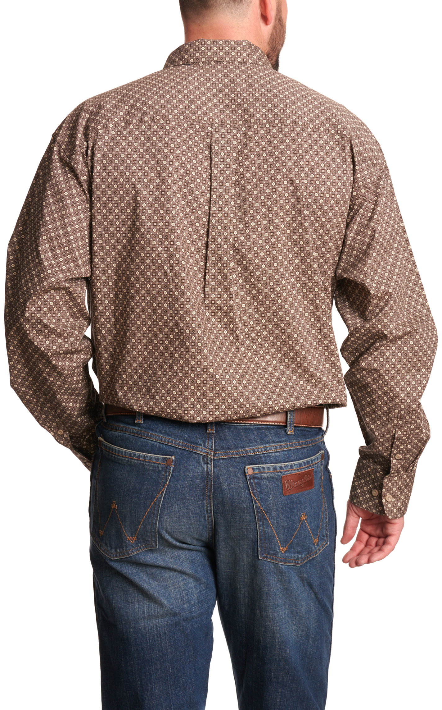 Wrangler Men's George Strait Collection Chocolate Geo Western Shirt - Big & Tall Sizes - Image 1
