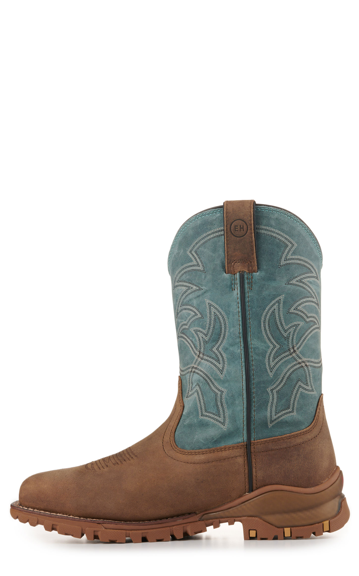 Tony Lama Men's Ash Gray and Mineral Blue Wide Square Steel Toe Work Boot - Image 1