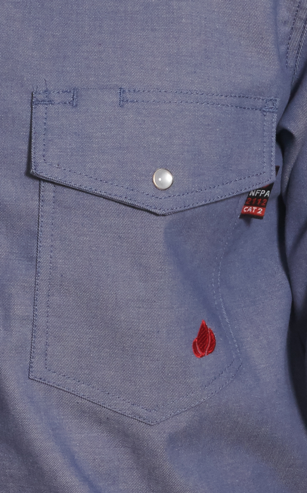 Forge Men's Light Denim Long Sleeve FR Work Shirt - Image 1